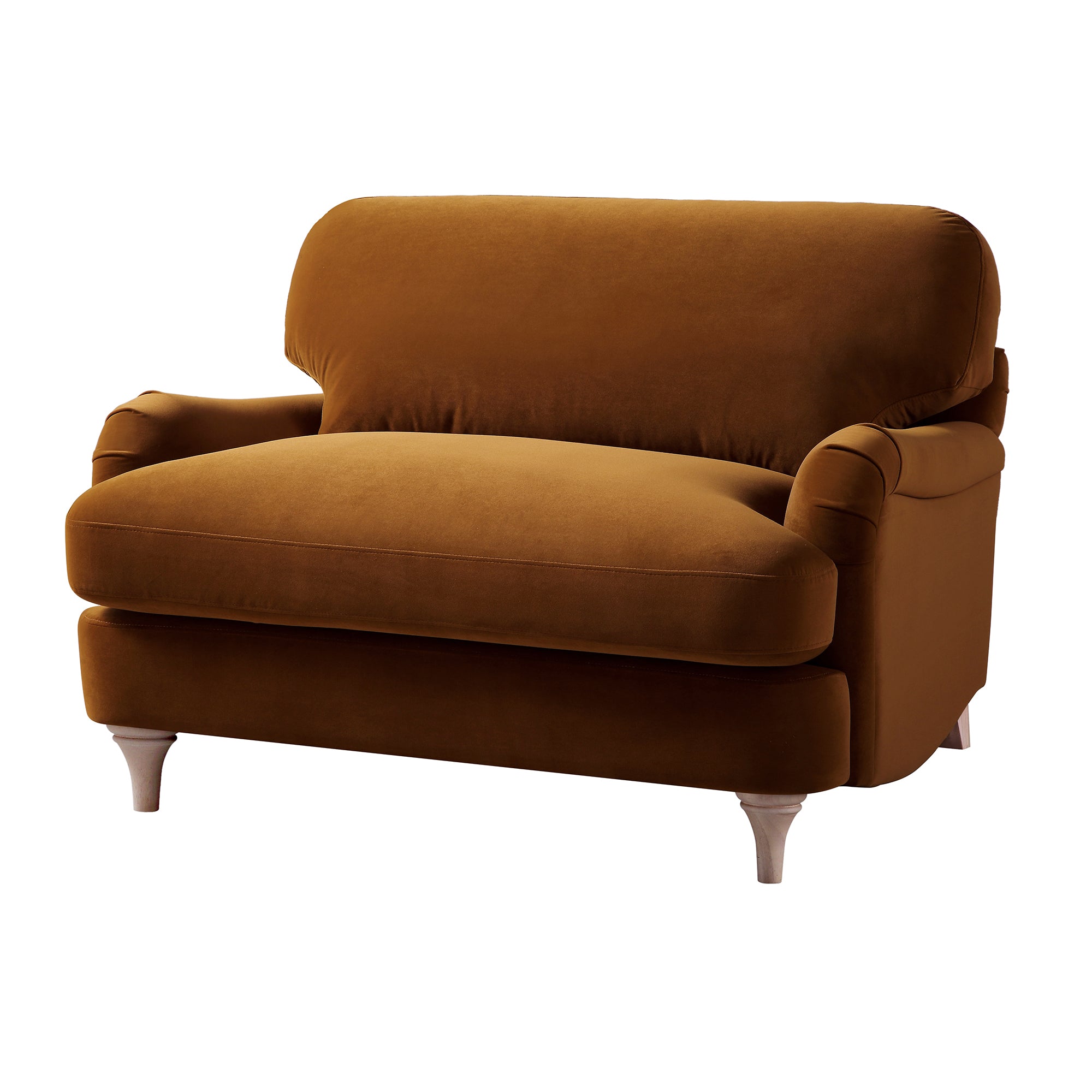 Daphnis Cinnamon Velvet Sofa, Loveseat