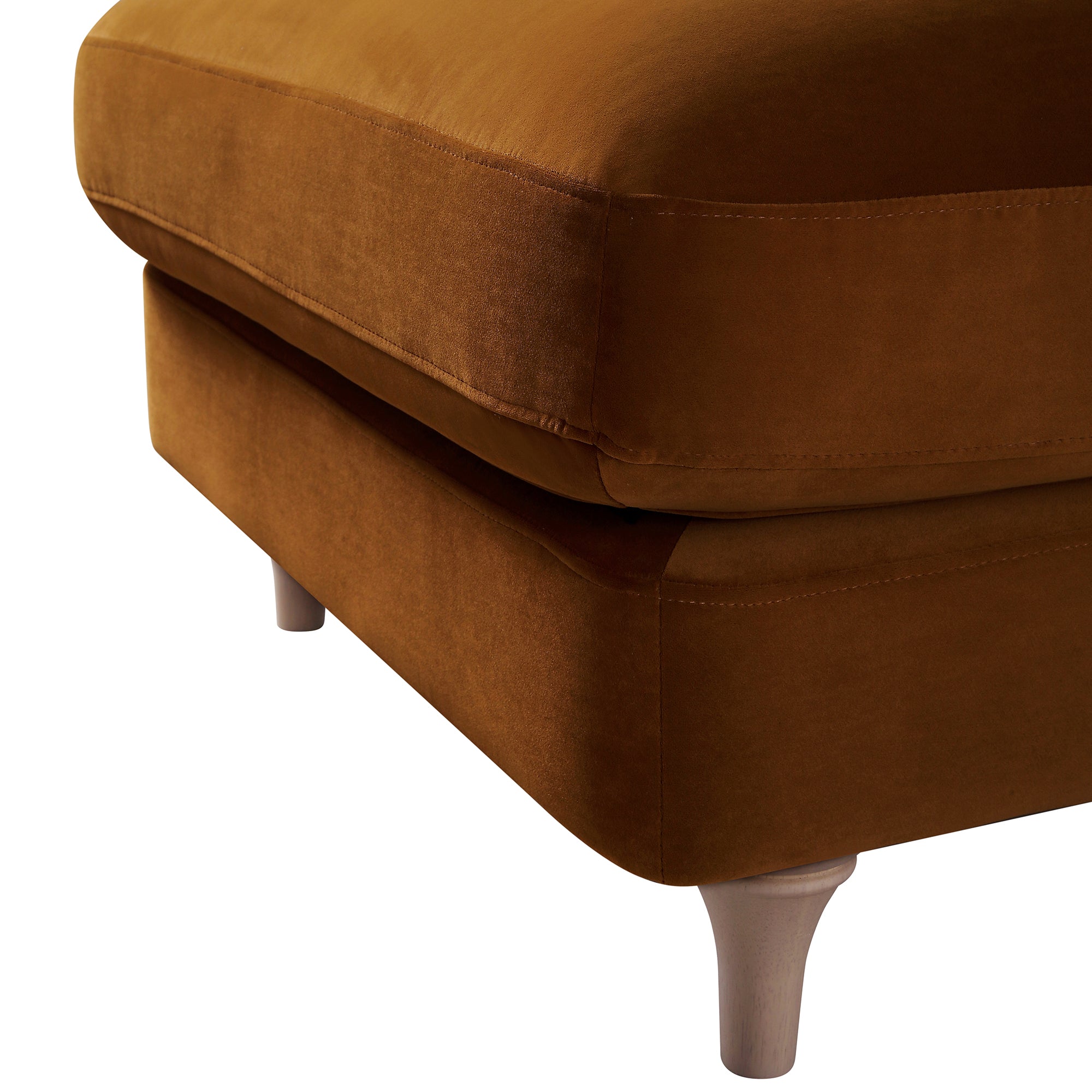 Daphnis Cinnamon Velvet Sofa, Footstool