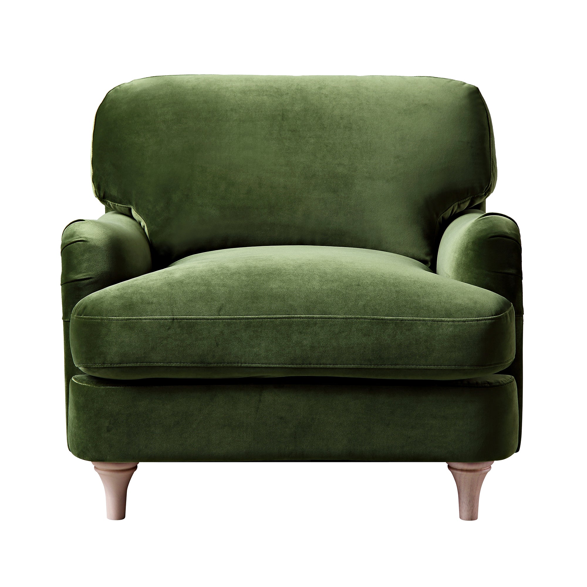 Daphnis Fern Green Velvet Sofa, 1-Seater