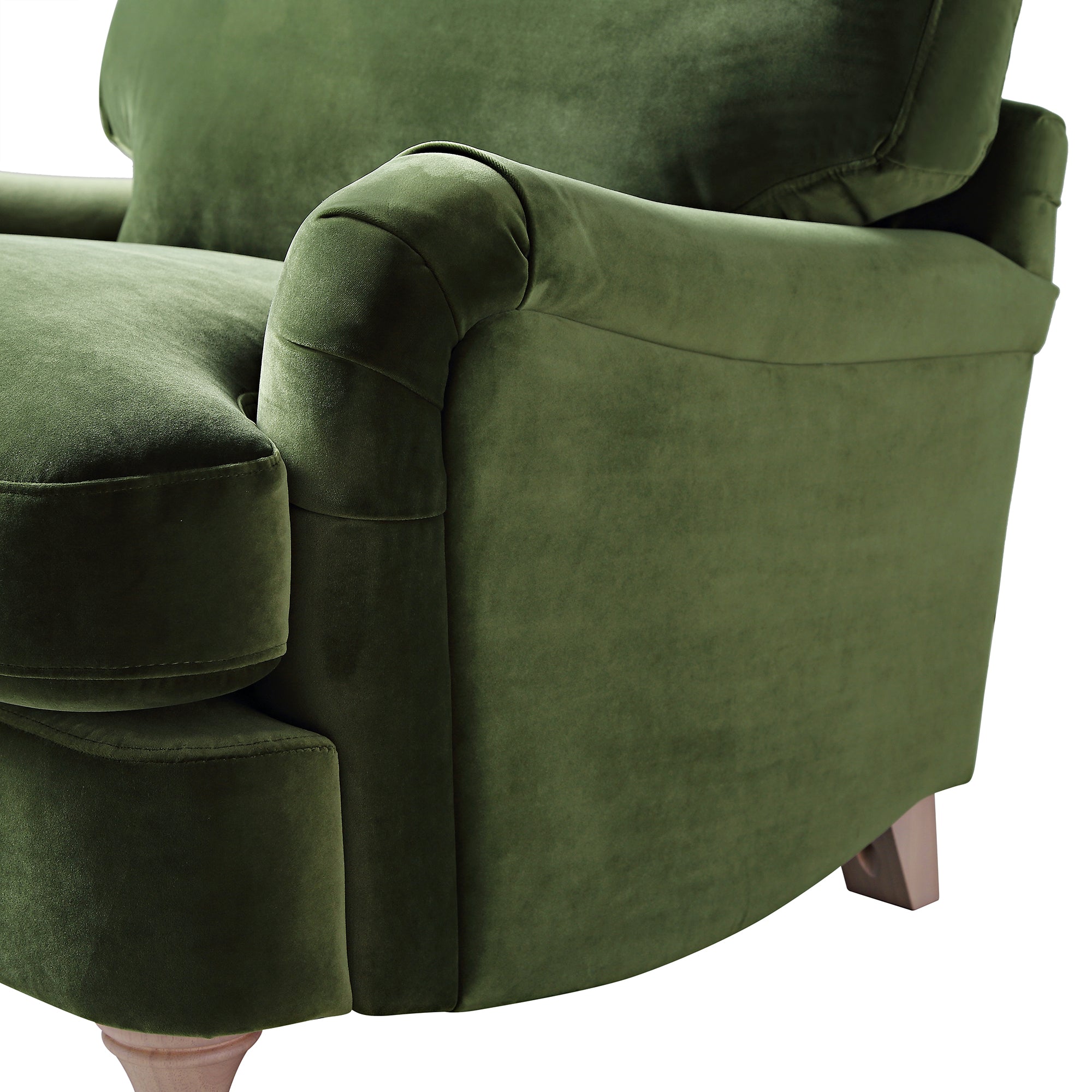 Daphnis Fern Green Velvet Sofa, 1-Seater