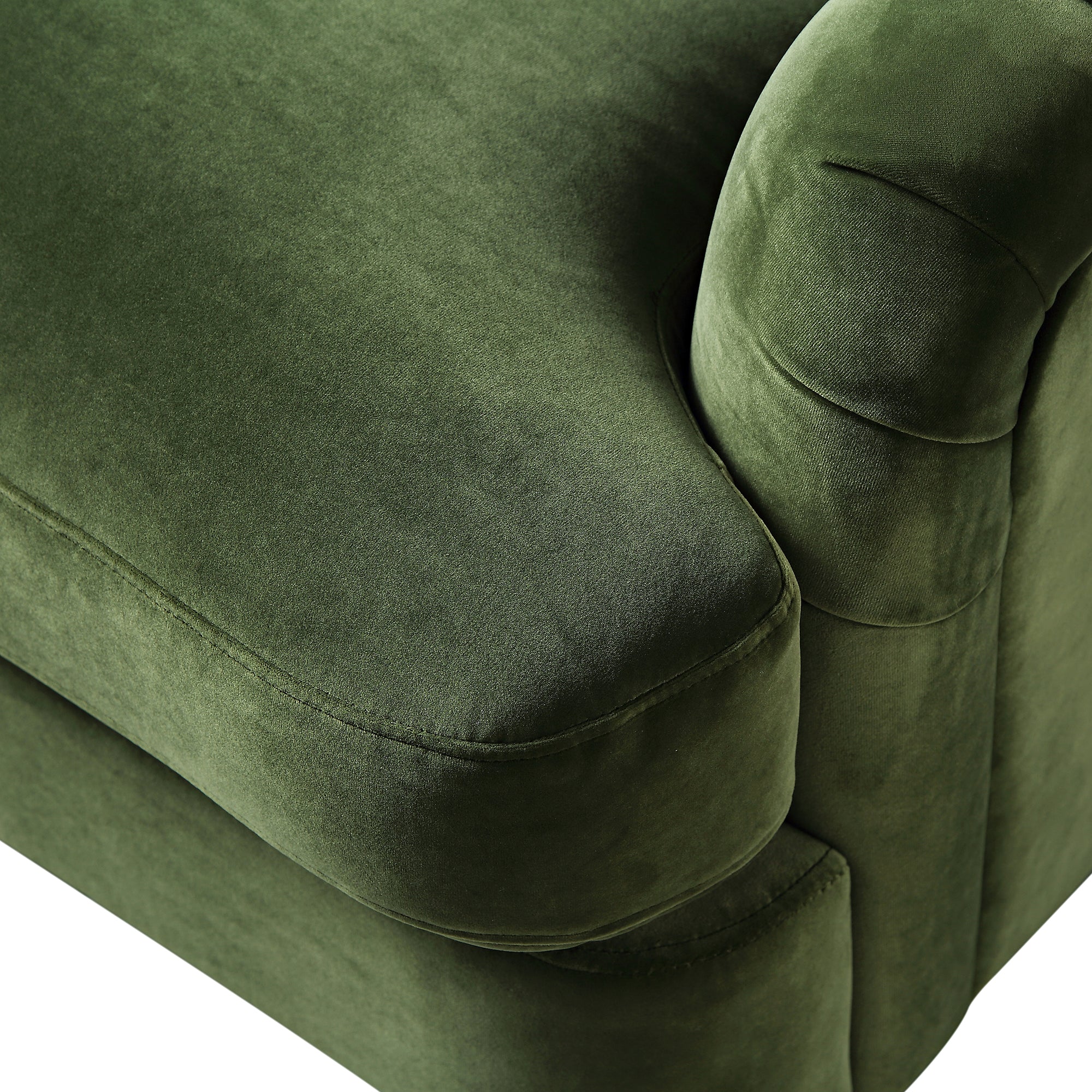 Daphnis Fern Green Velvet Sofa, 1-Seater