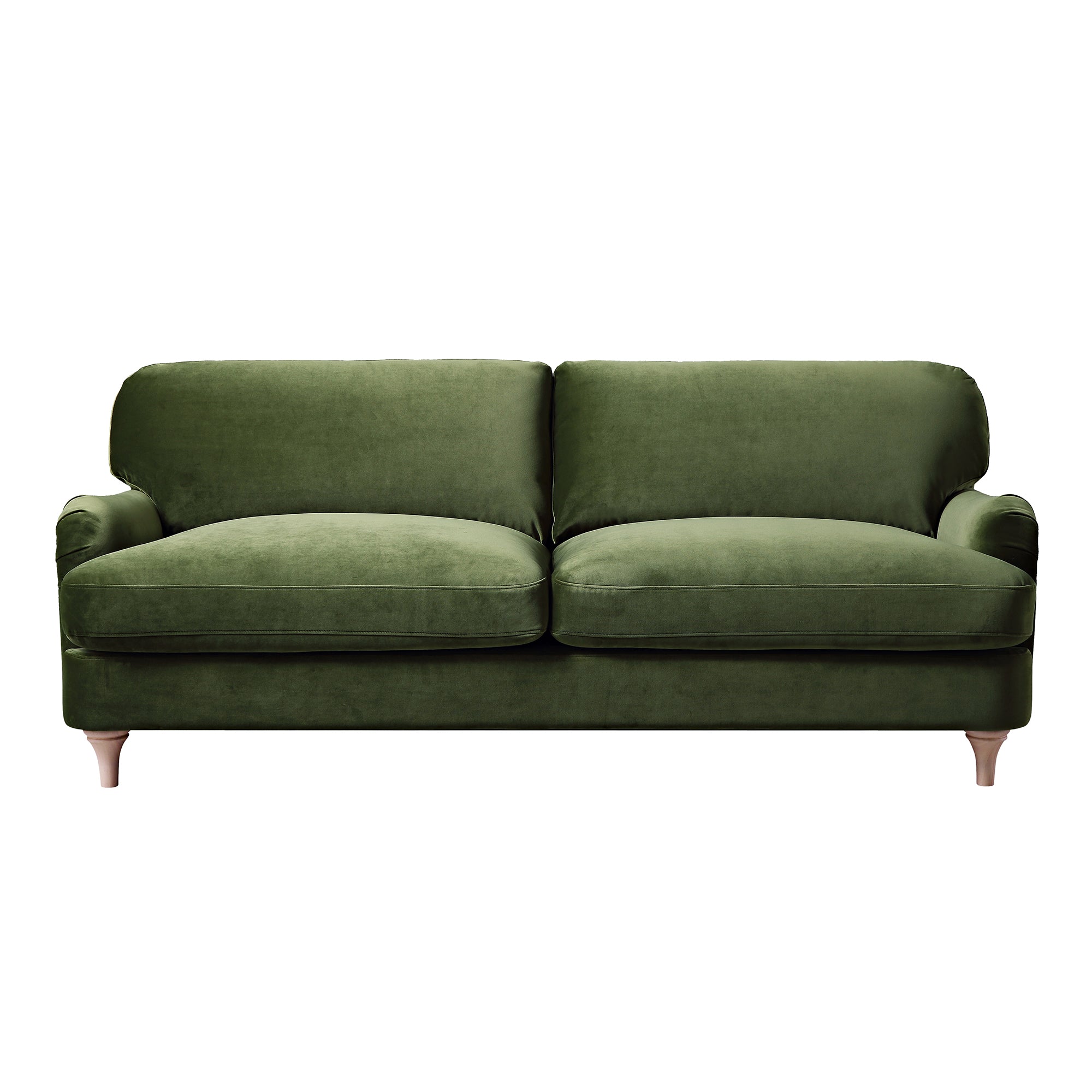 Daphnis Fern Green Velvet Sofa, 3-Seater