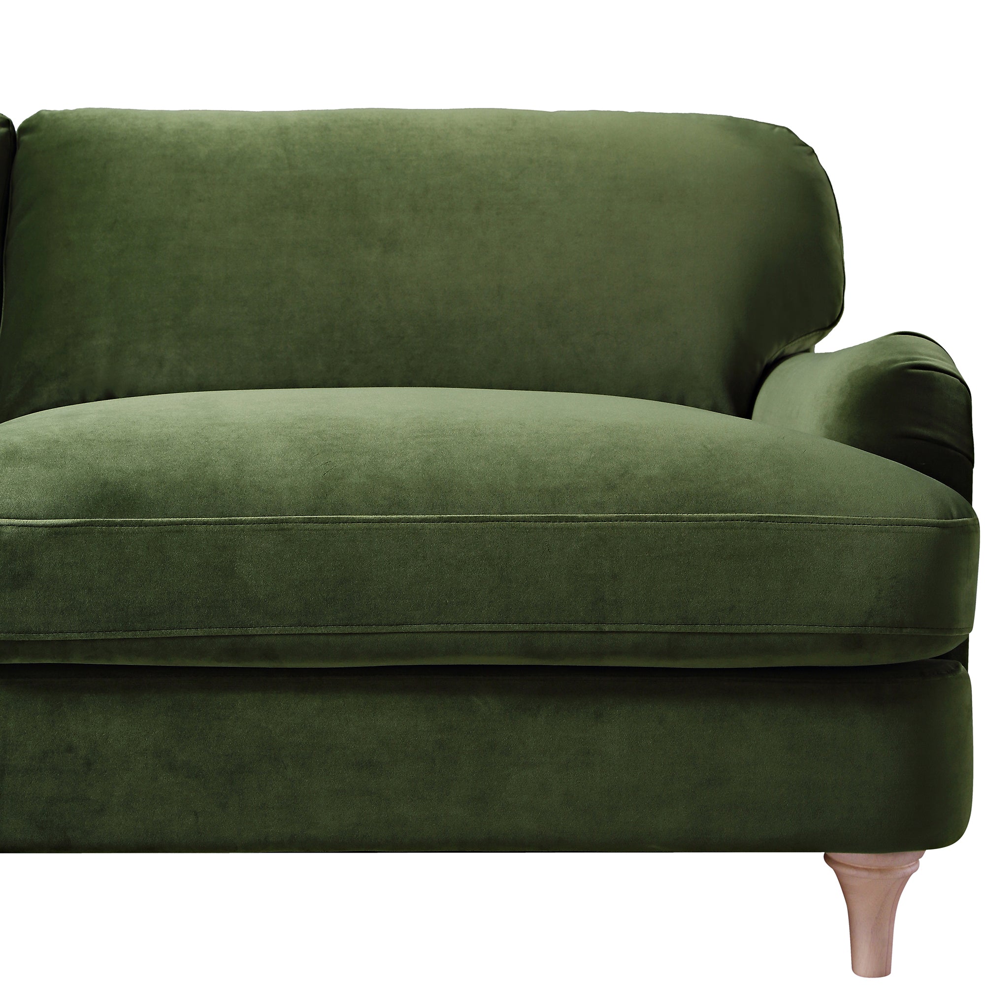 Daphnis Fern Green Velvet Sofa, 3-Seater