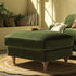 Daphnis Fern Green Velvet Sofa, Footstool