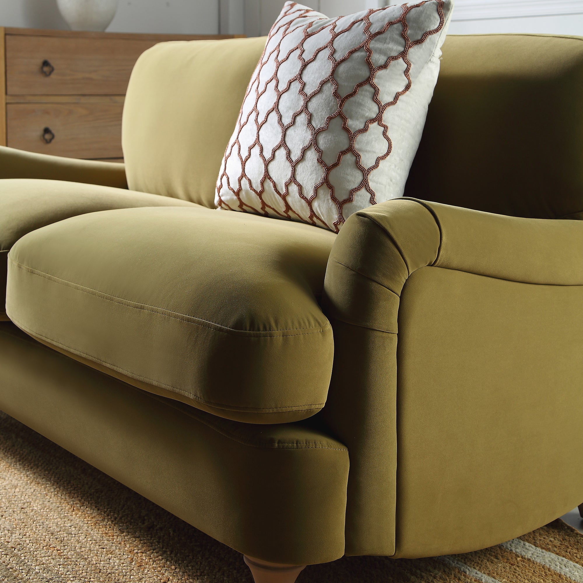 Daphnis Fudge Velvet Sofa, 2-Seater