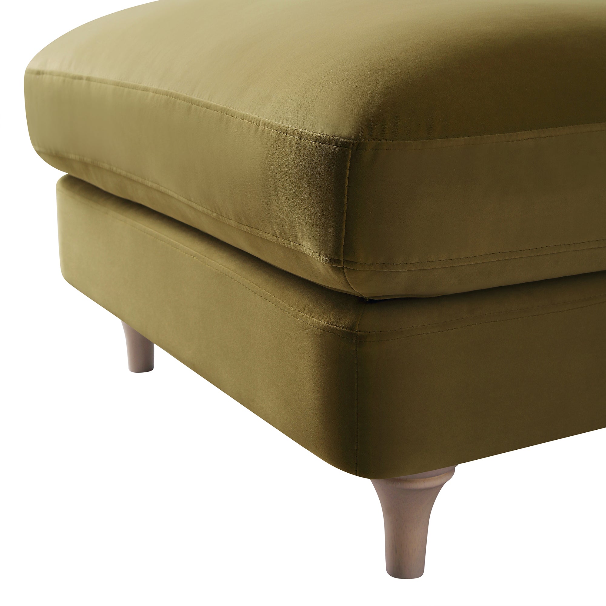 Daphnis Fudge Velvet Sofa, Footstool