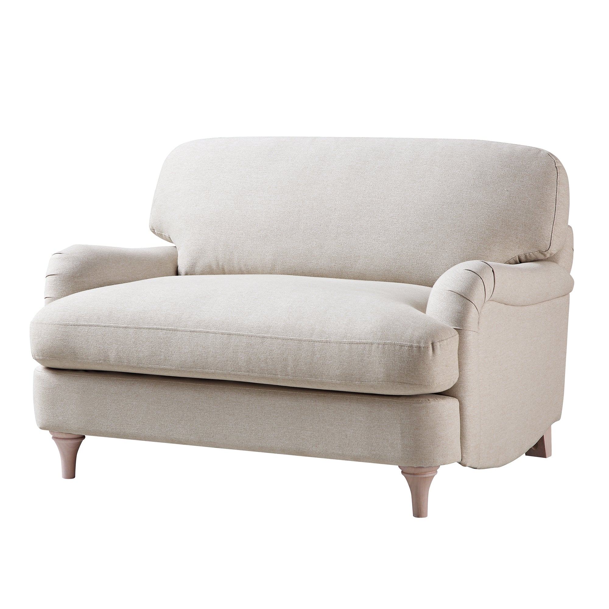 Daphnis Oatmeal Fabric Sofa, Loveseat