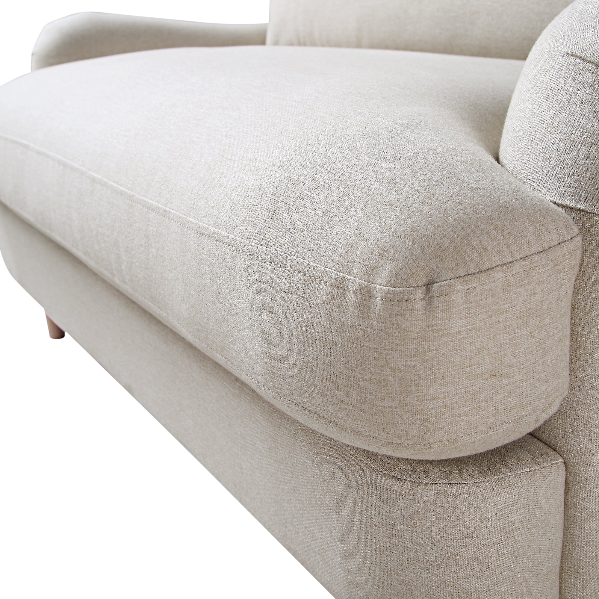 Daphnis Oatmeal Fabric Sofa, Loveseat