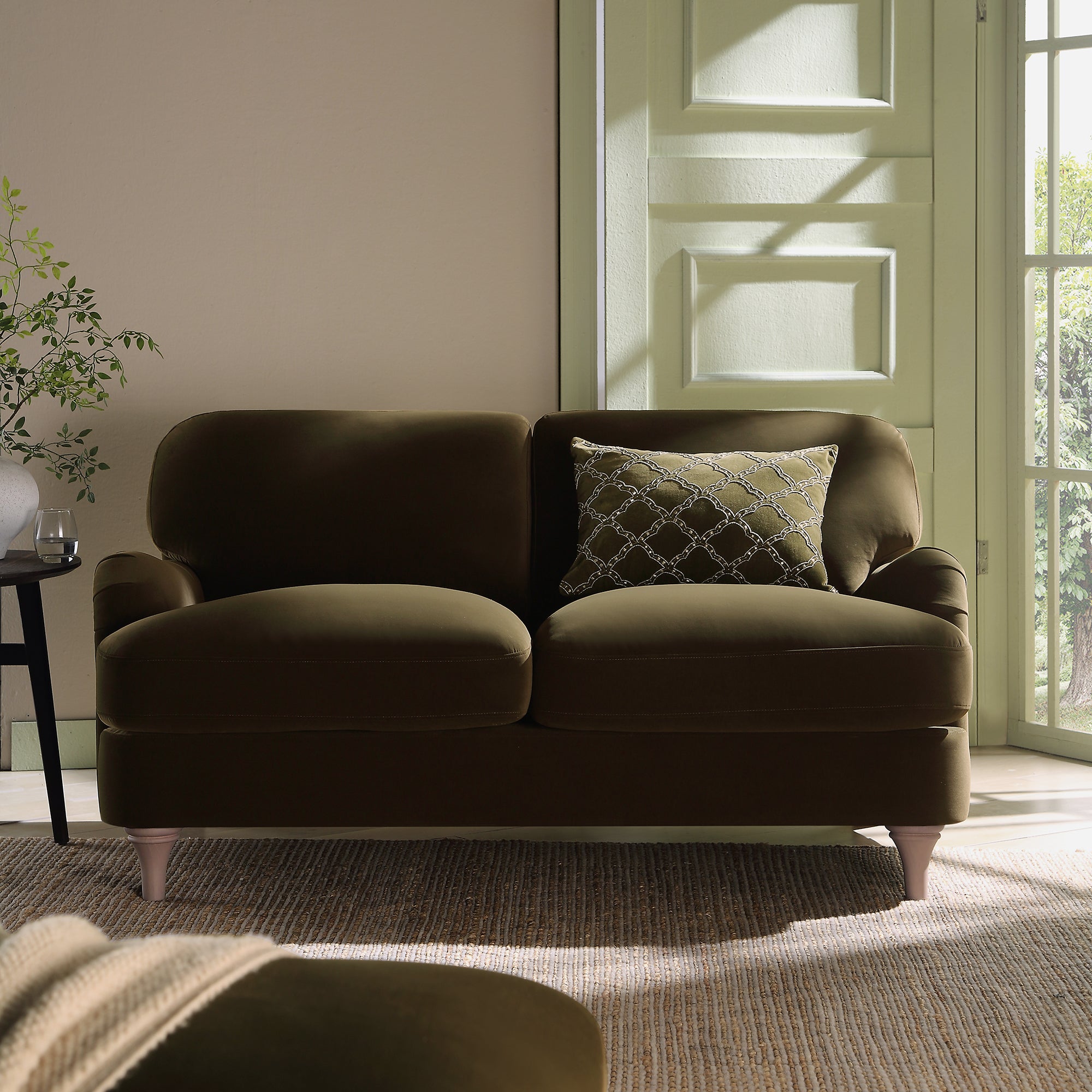 Daphnis Seaweed Velvet Sofa, 2-Seater