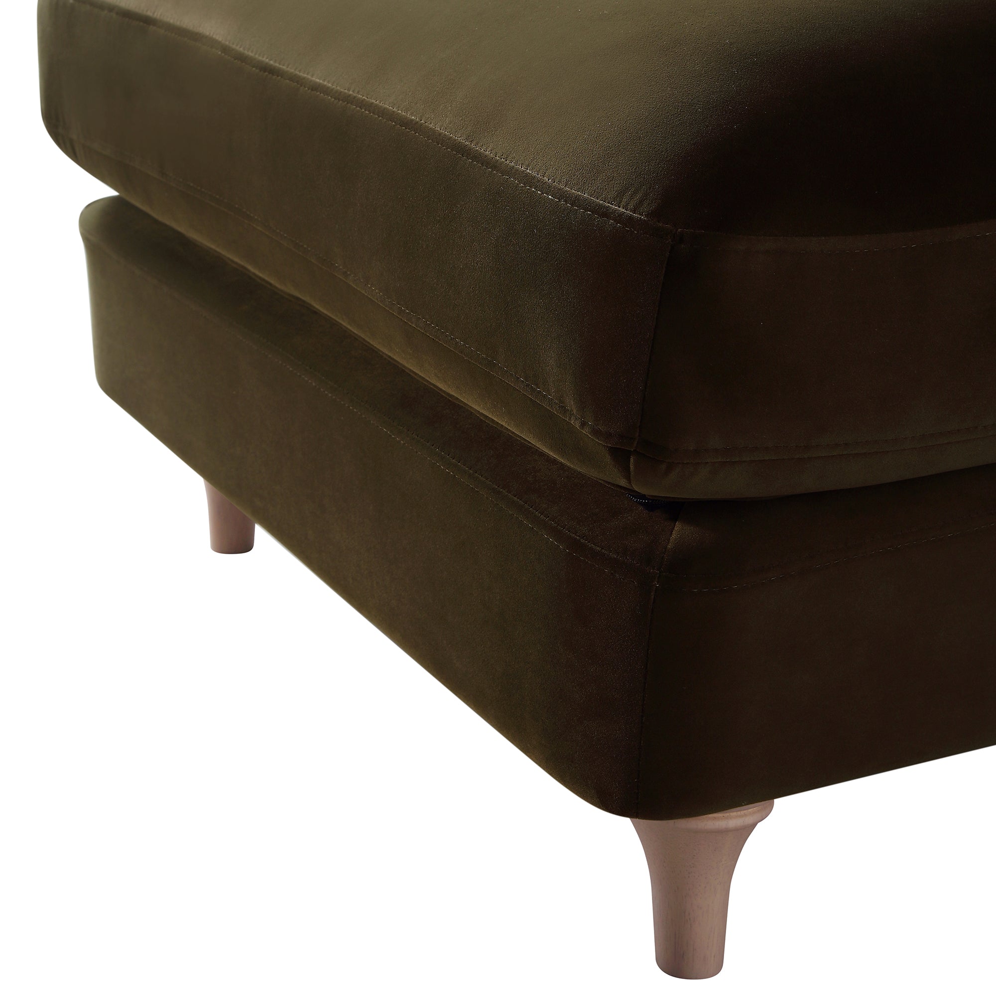 Daphnis Seaweed Velvet Sofa, Footstool