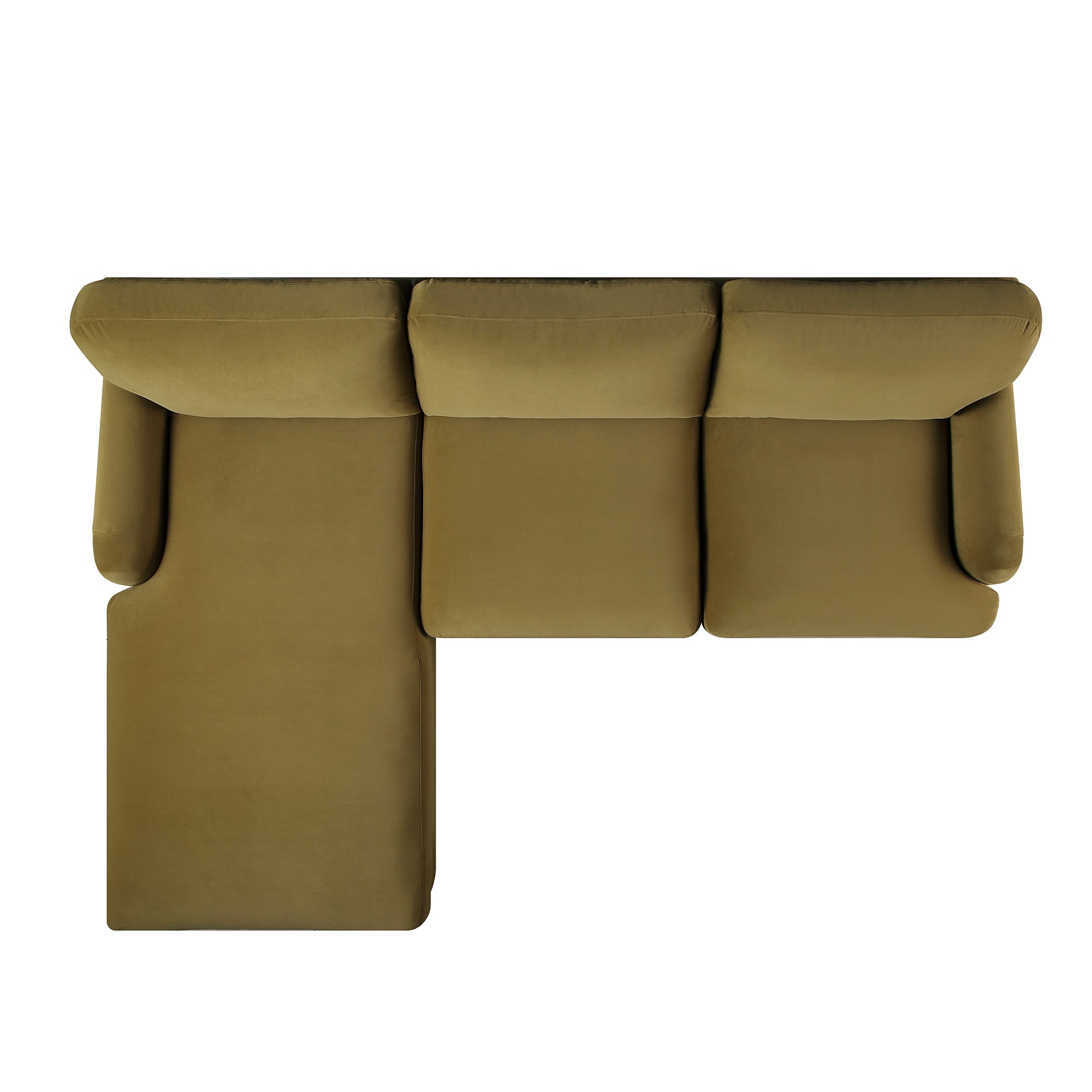 Daphnis Fudge Velvet Sofa, Grande Chaise Sofa Left Hand