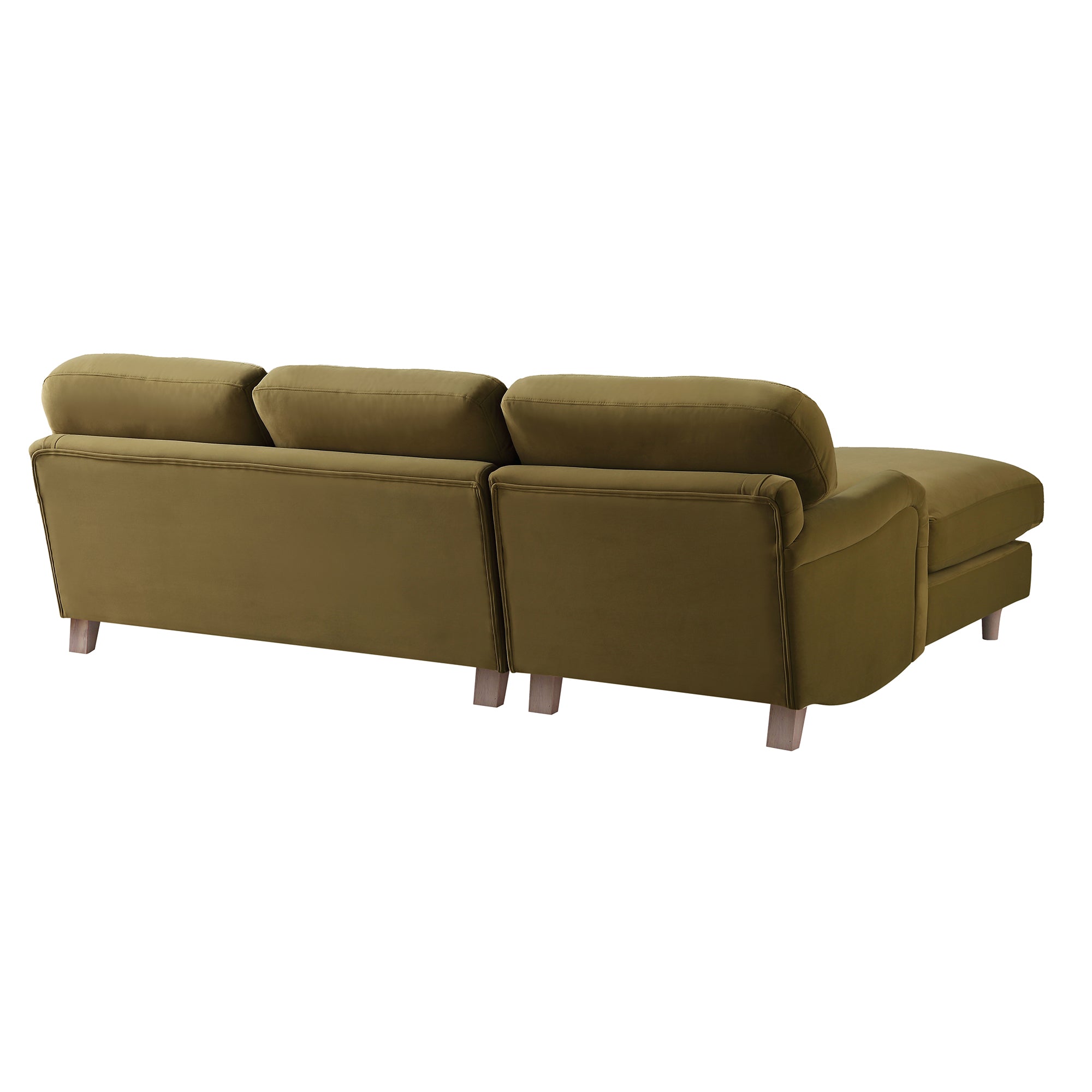 Daphnis Fudge Velvet Sofa, Grande Chaise Sofa Left Hand