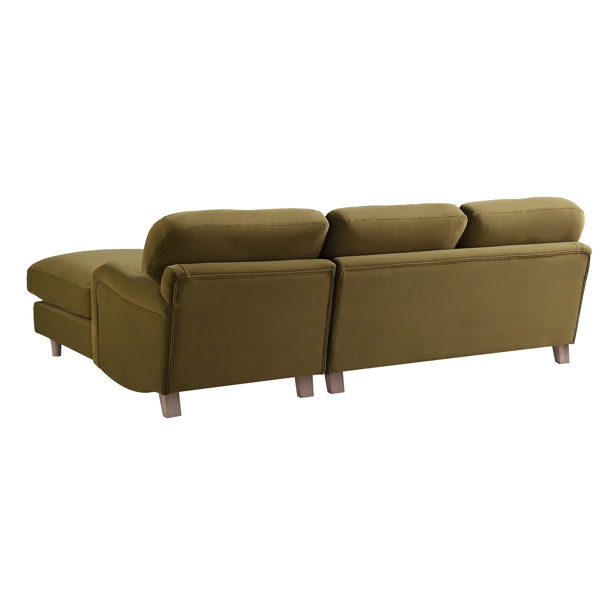 Daphnis Fudge Velvet Sofa, Grande Chaise Sofa Right Hand