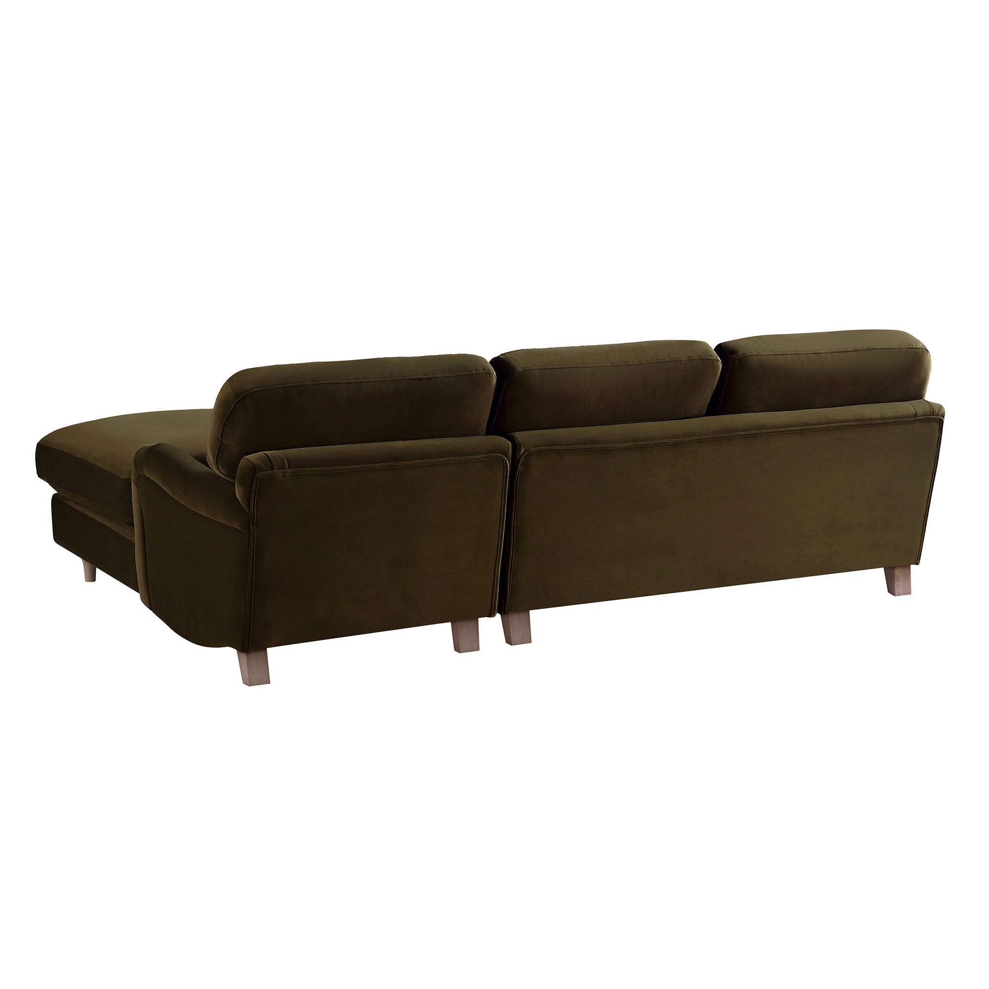 Daphnis Seaweed Velvet Sofa, Grande Chaise Sofa Right Hand