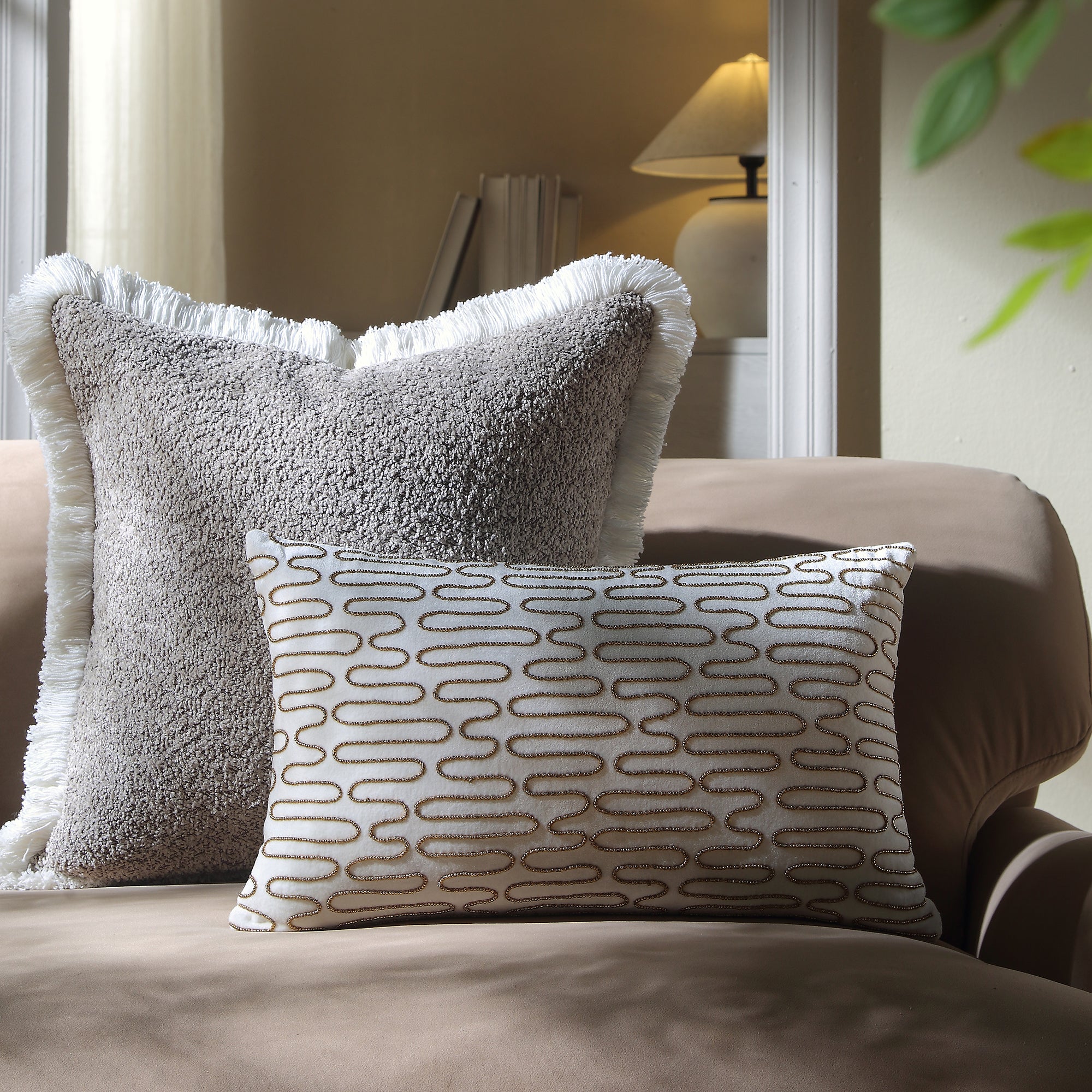 Luxe Collection Allegra Hand Beaded Velvet Cushion