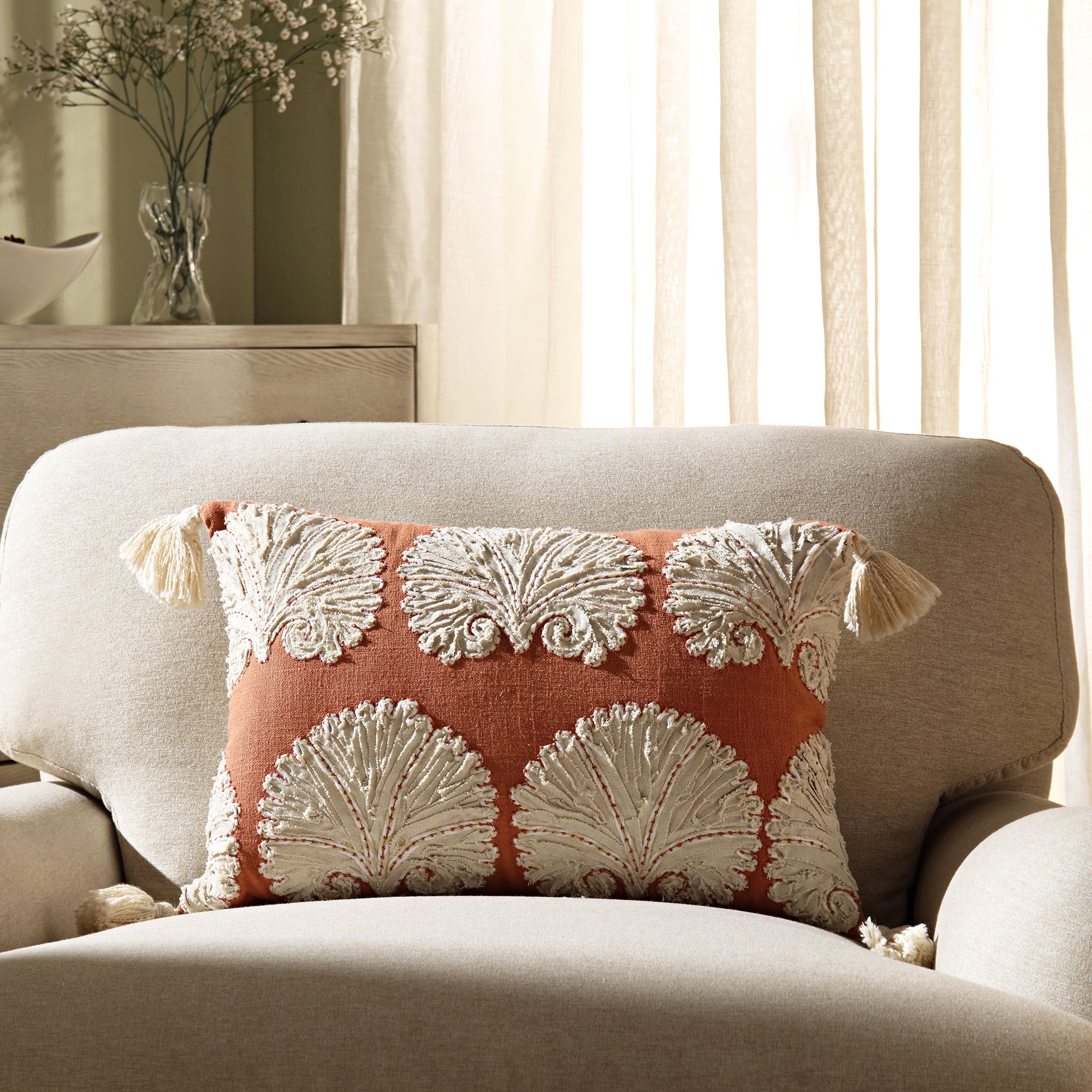 Aubrey Collection Suzani Motif Appliqué Cushion