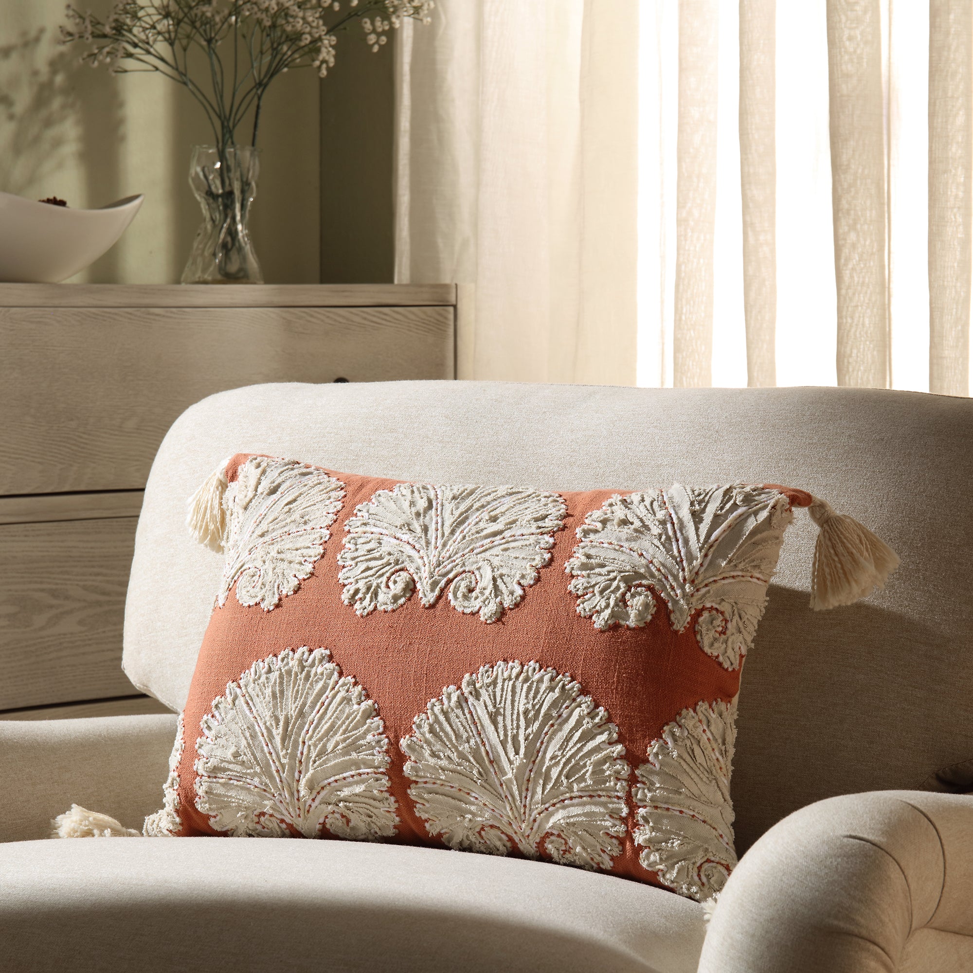 Aubrey Collection Suzani Motif Appliqué Cushion