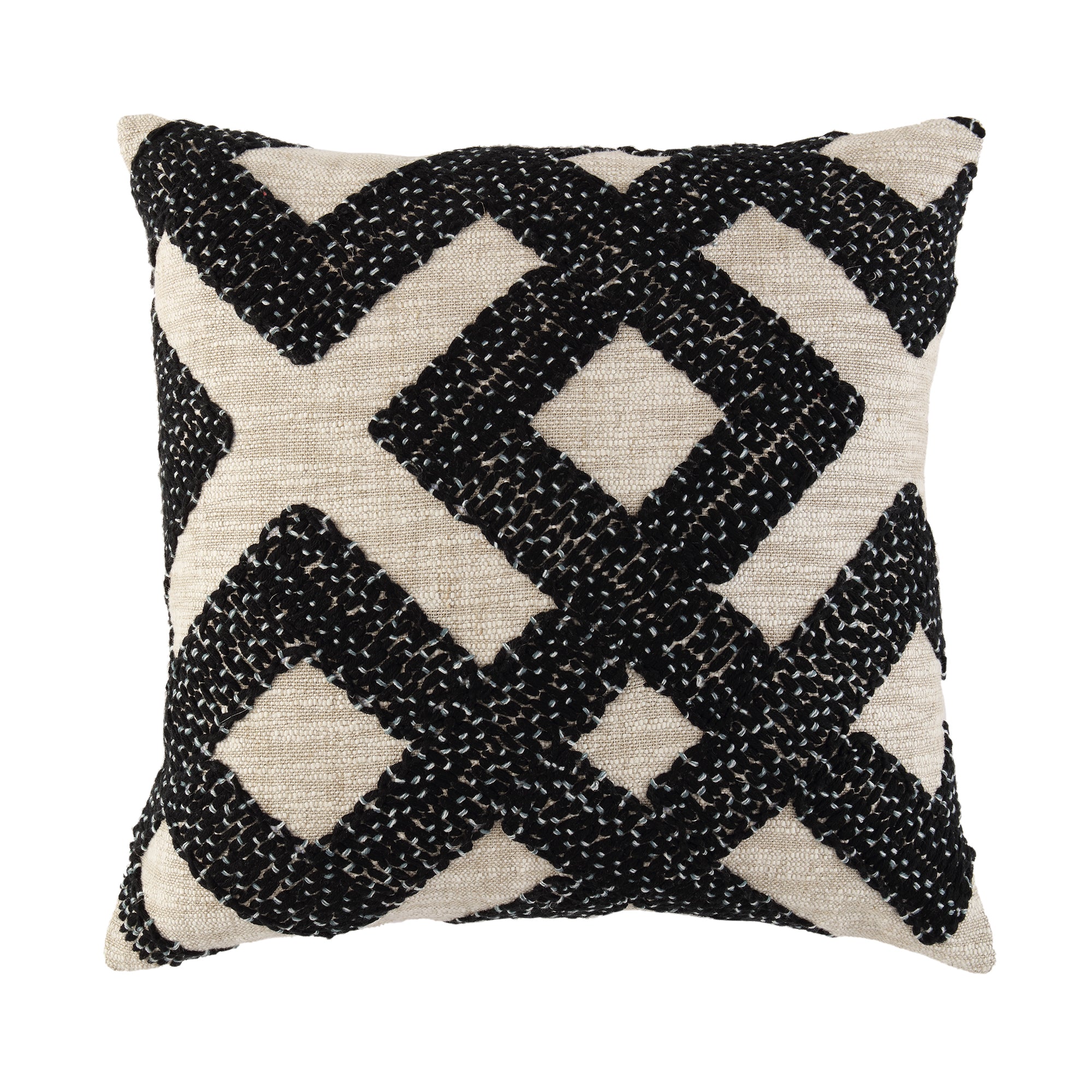 Baja Monochrome Geometric Embroidered Cushion