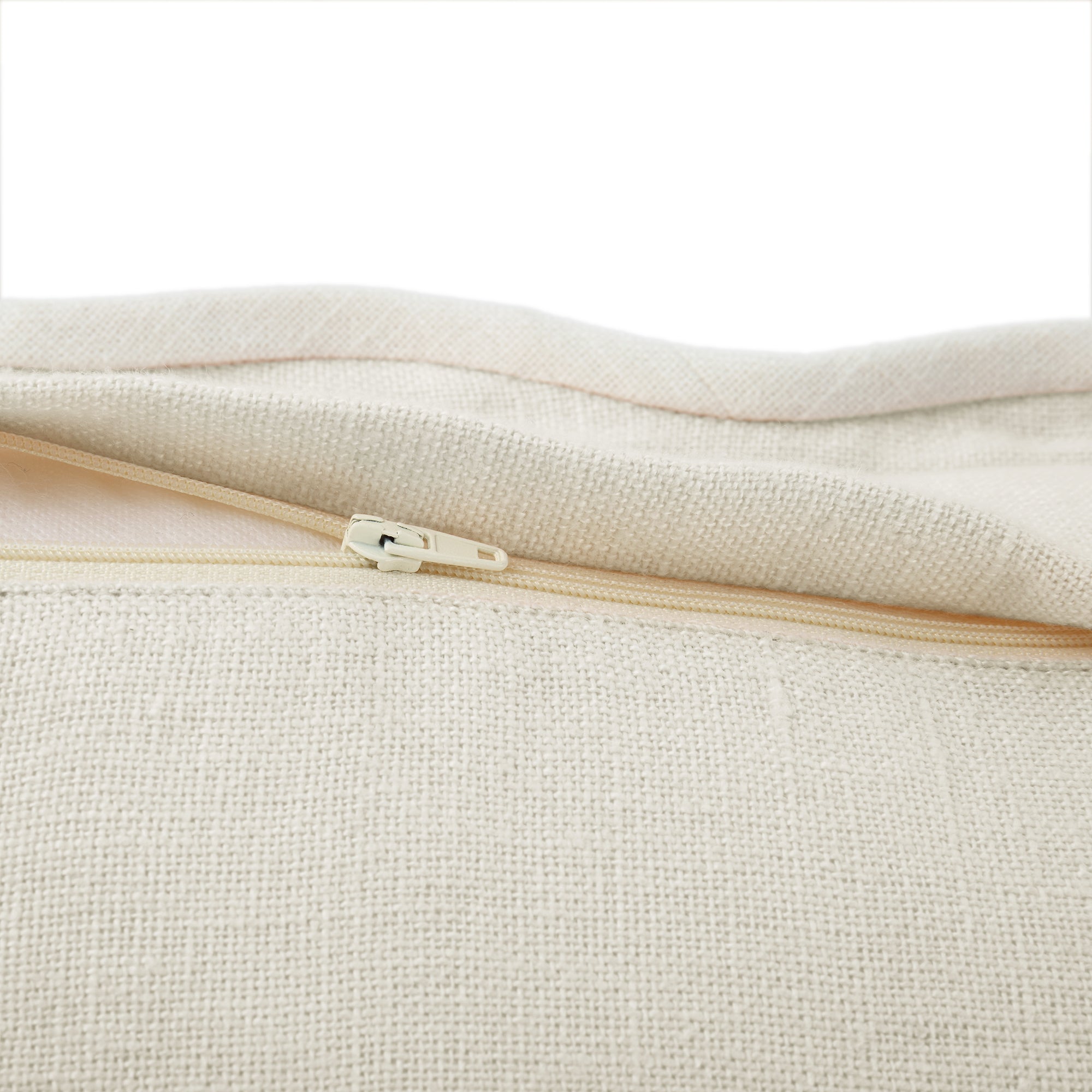 Evie 100%Linen Powder White Scalloped Square Cushion