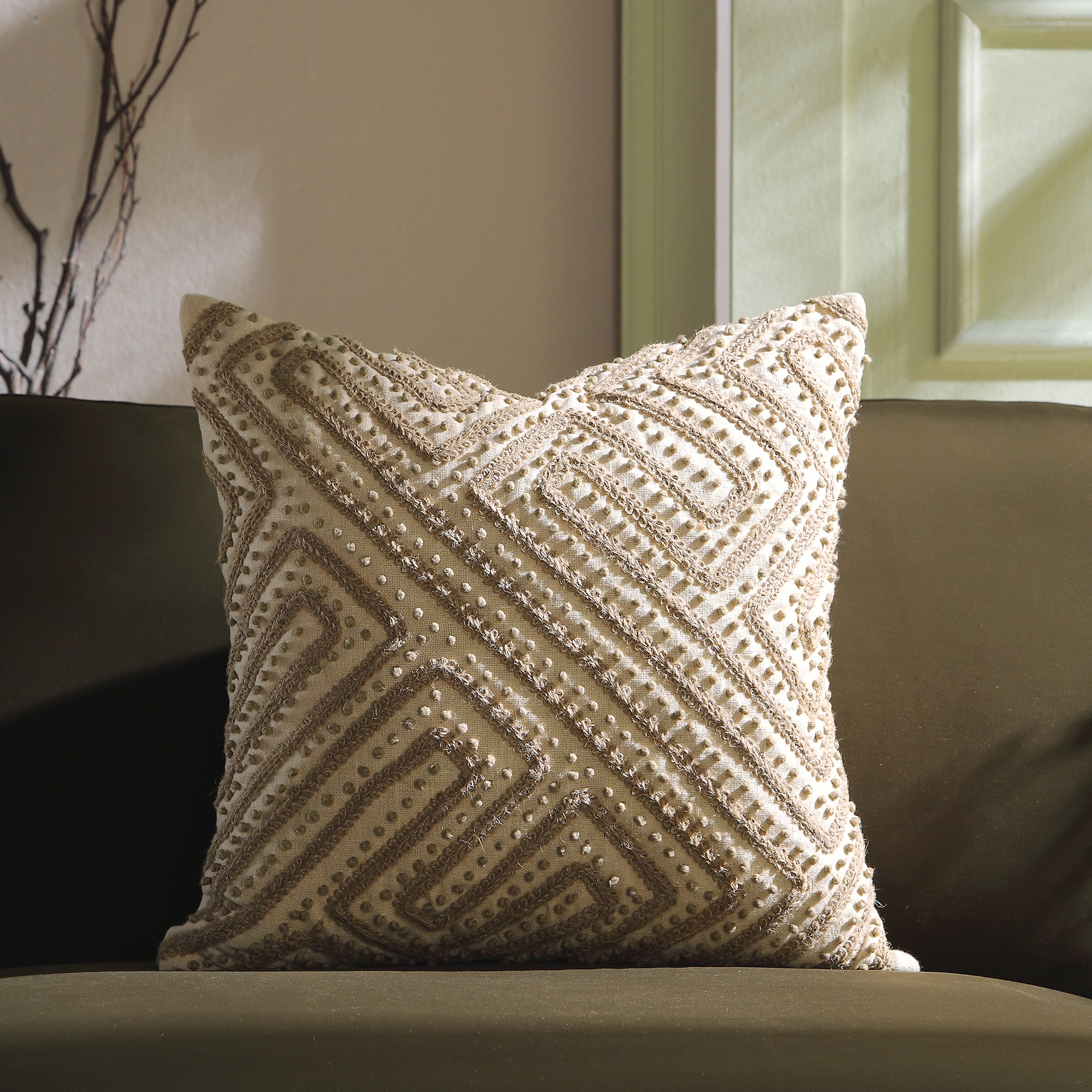 Boho Collection Inca Jute Cord Cushion