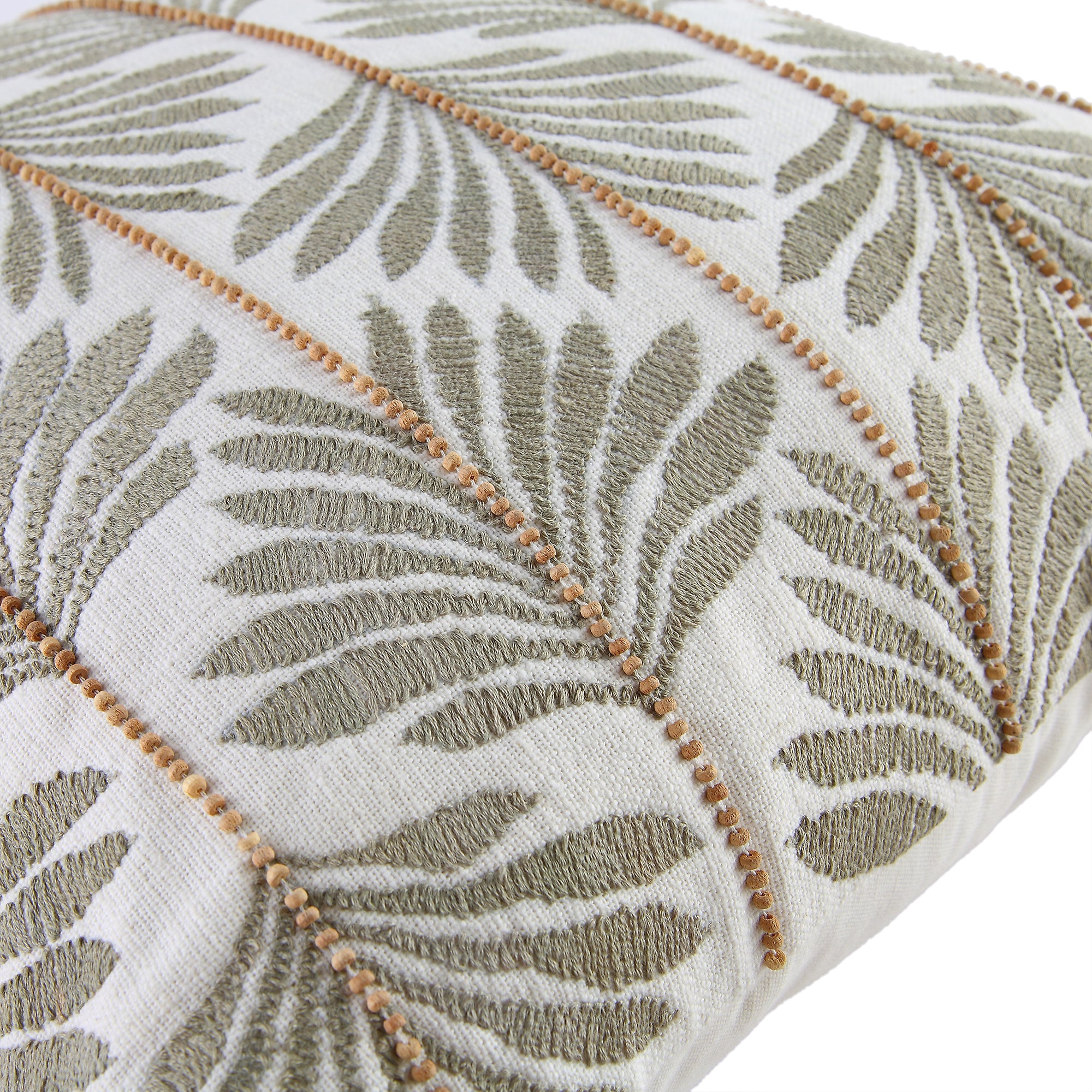 Vine Collection Japonica Hand Embroidered Beaded Cushion