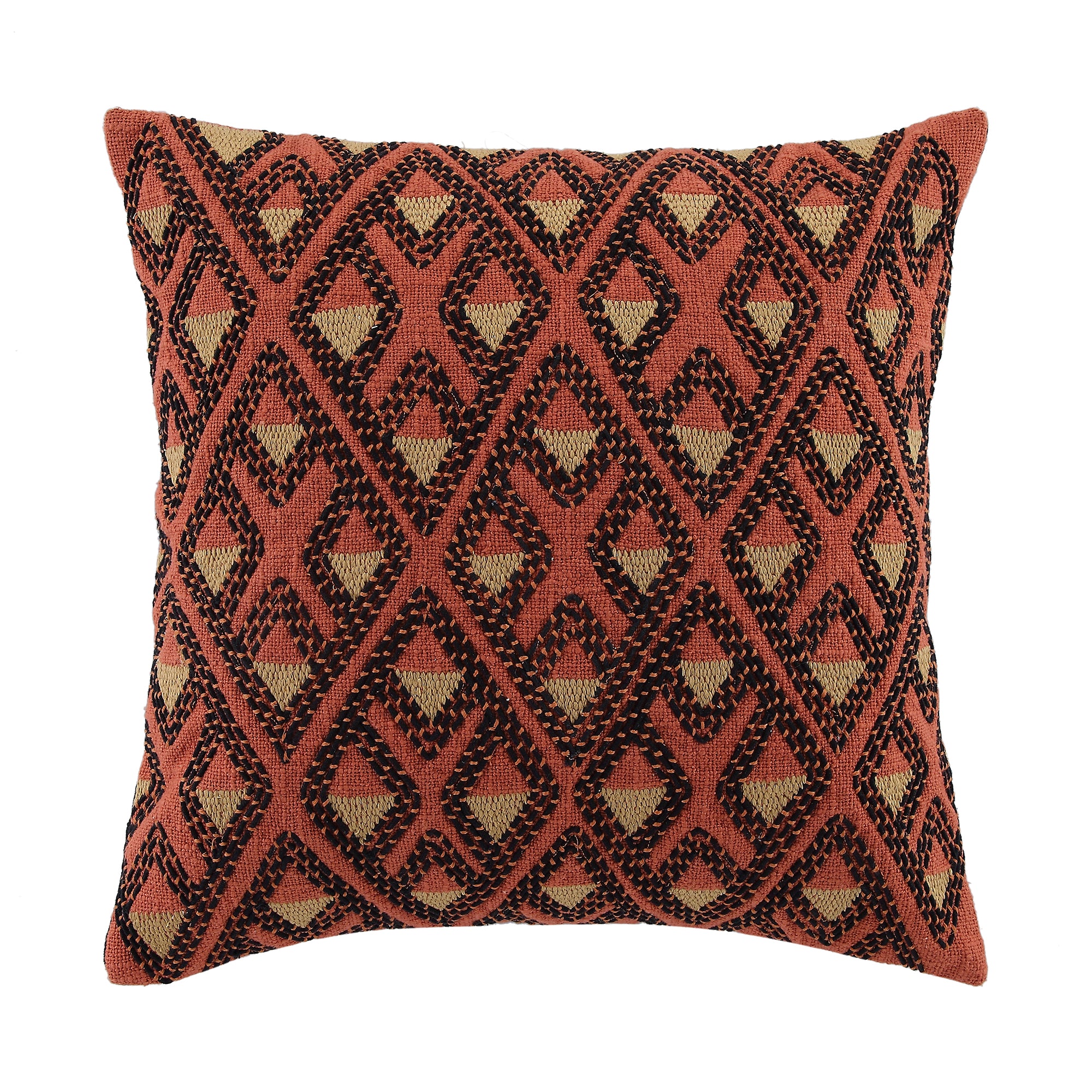 Javari Burnt Terracotta Stitched Cushion