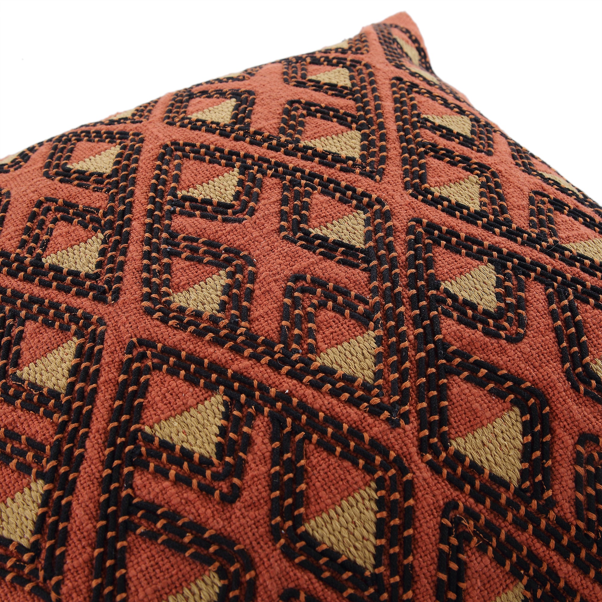 Javari Burnt Terracotta Stitched Cushion