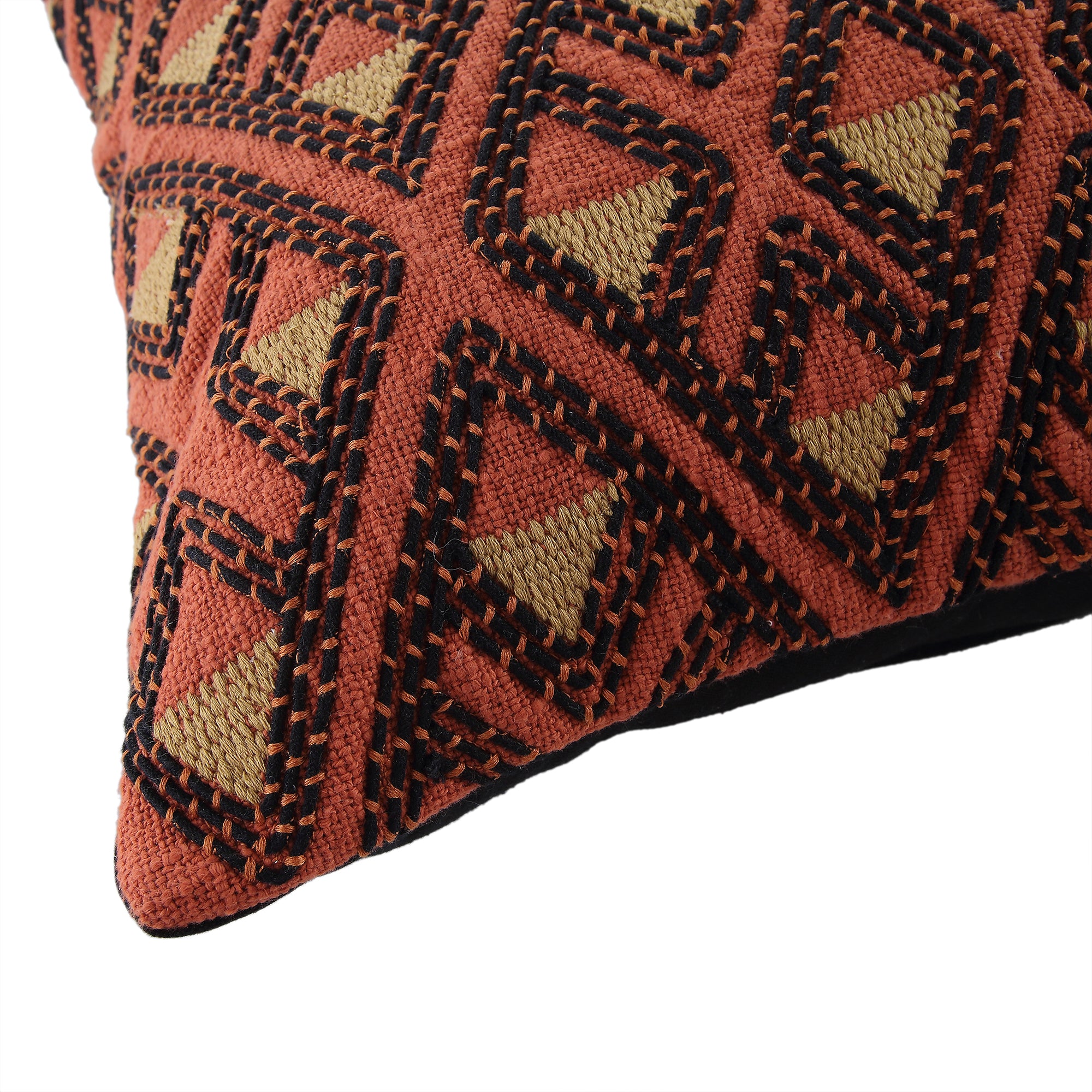 Javari Burnt Terracotta Stitched Cushion