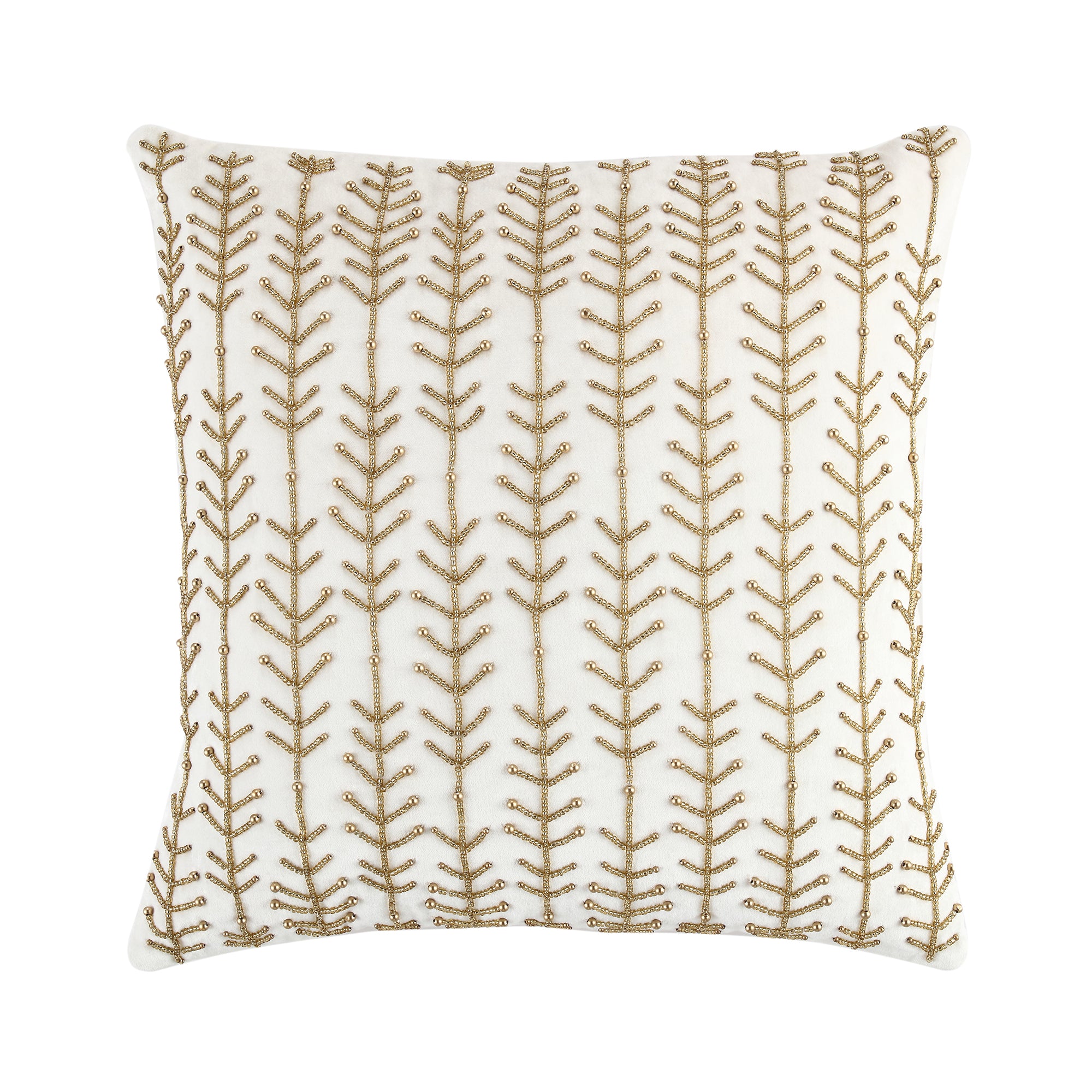 Luxe Collection Linear Stem Hand Beaded Velvet Cushion