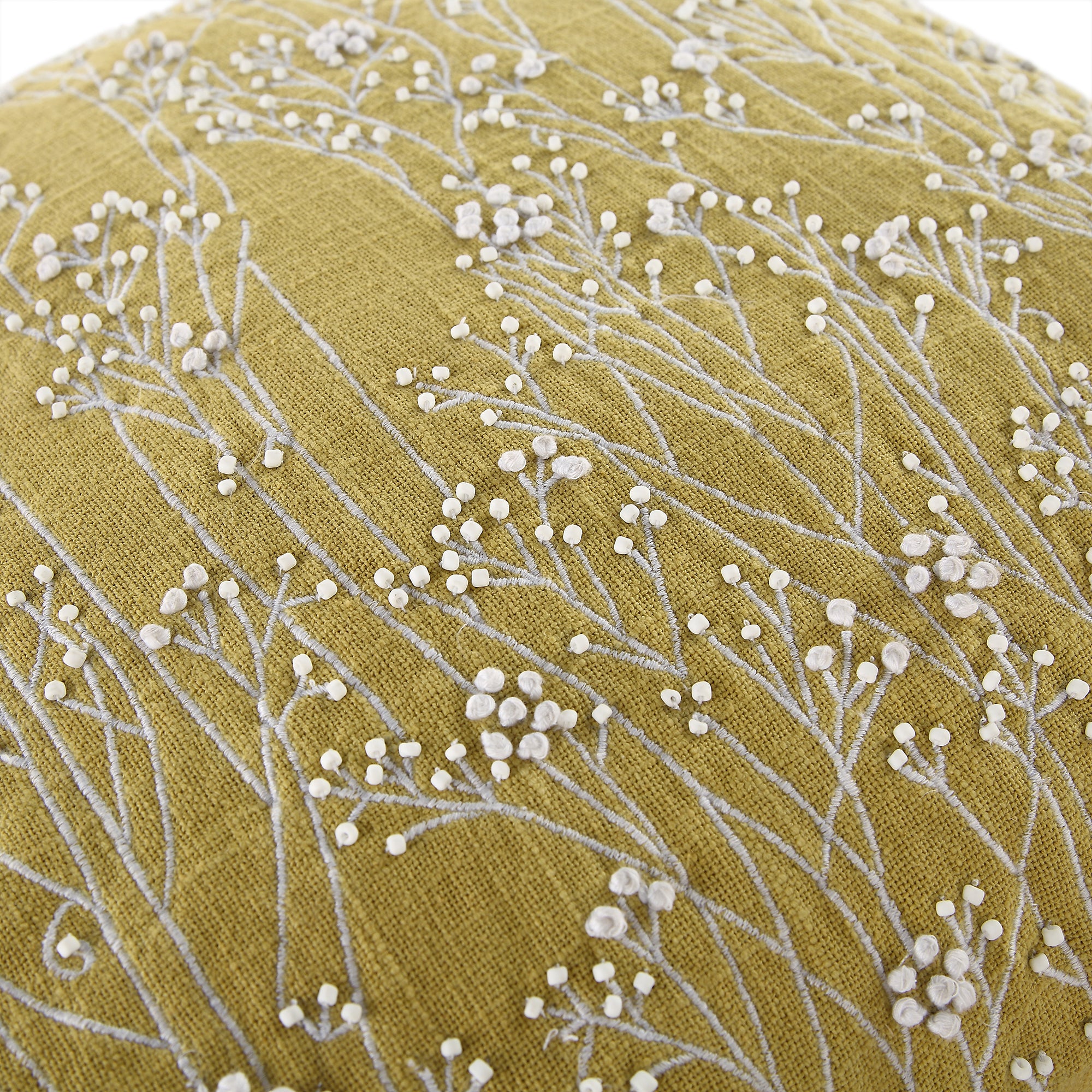 Meadow Hand Beaded and Embroidered Corn Yellow Cushion