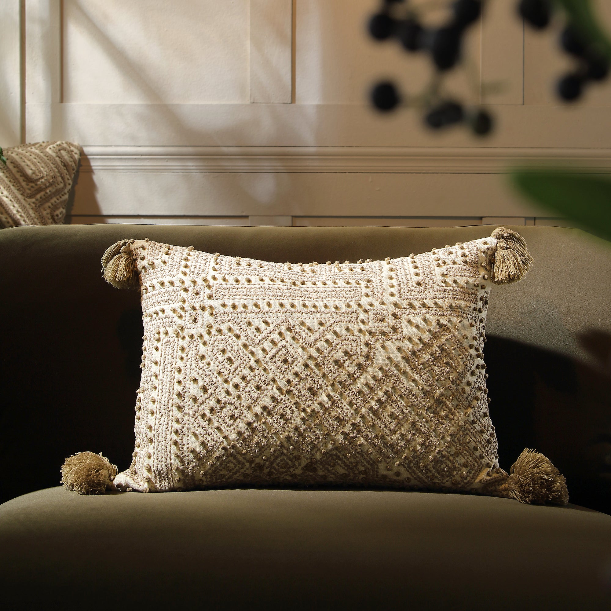 Boho Collection Savannah French Knot Tassel Cushion