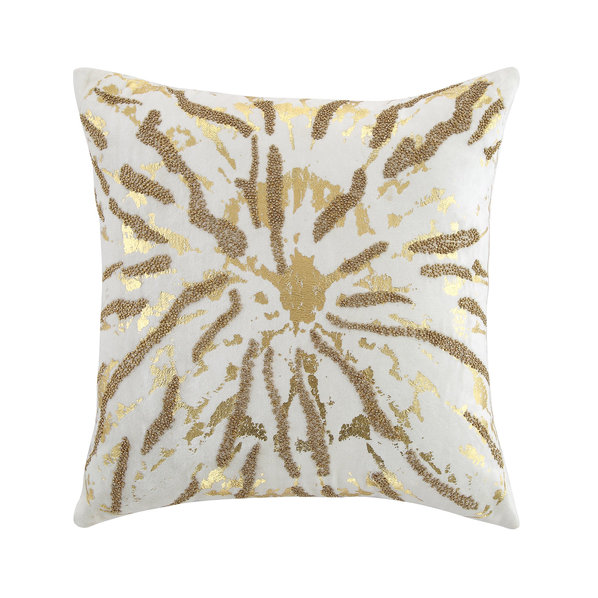 Luxe Collection Starburst Gold Foil Hand Beaded Velvet Cushion