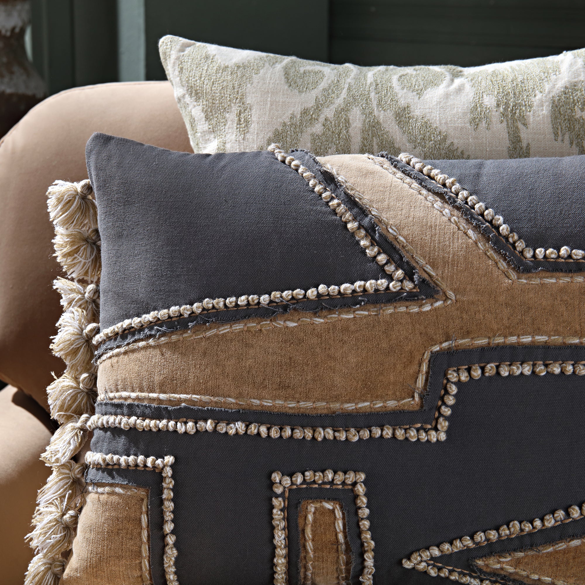 Wylder Collection Enzyme Washed Wool Tassel Cushion