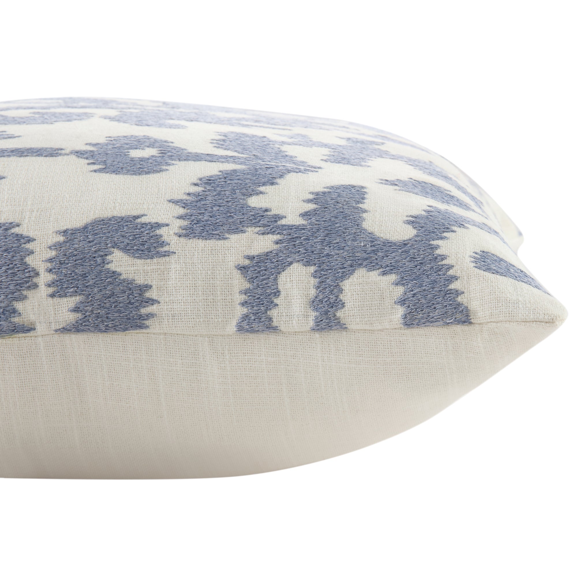 Ikat Collection Dusty Blue Hand Embroidered Cushion