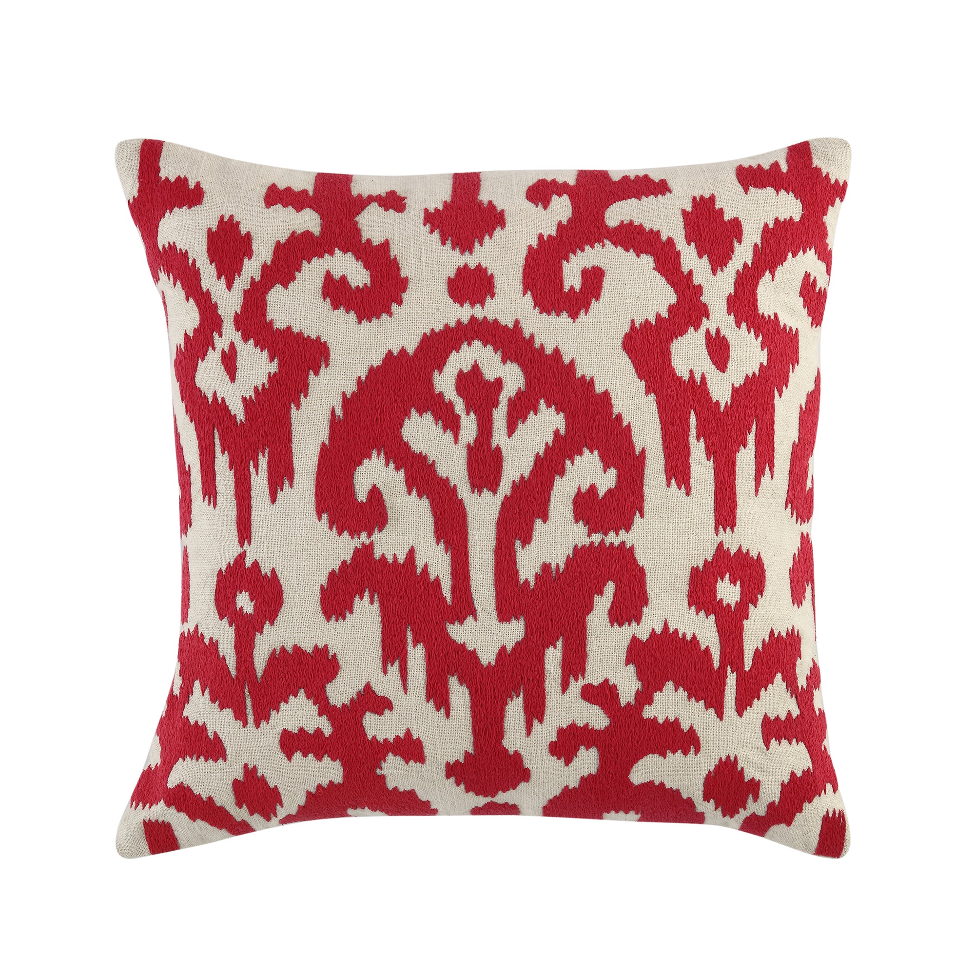 Ikat Collection Fuchsia Hand Embroidered Cushion