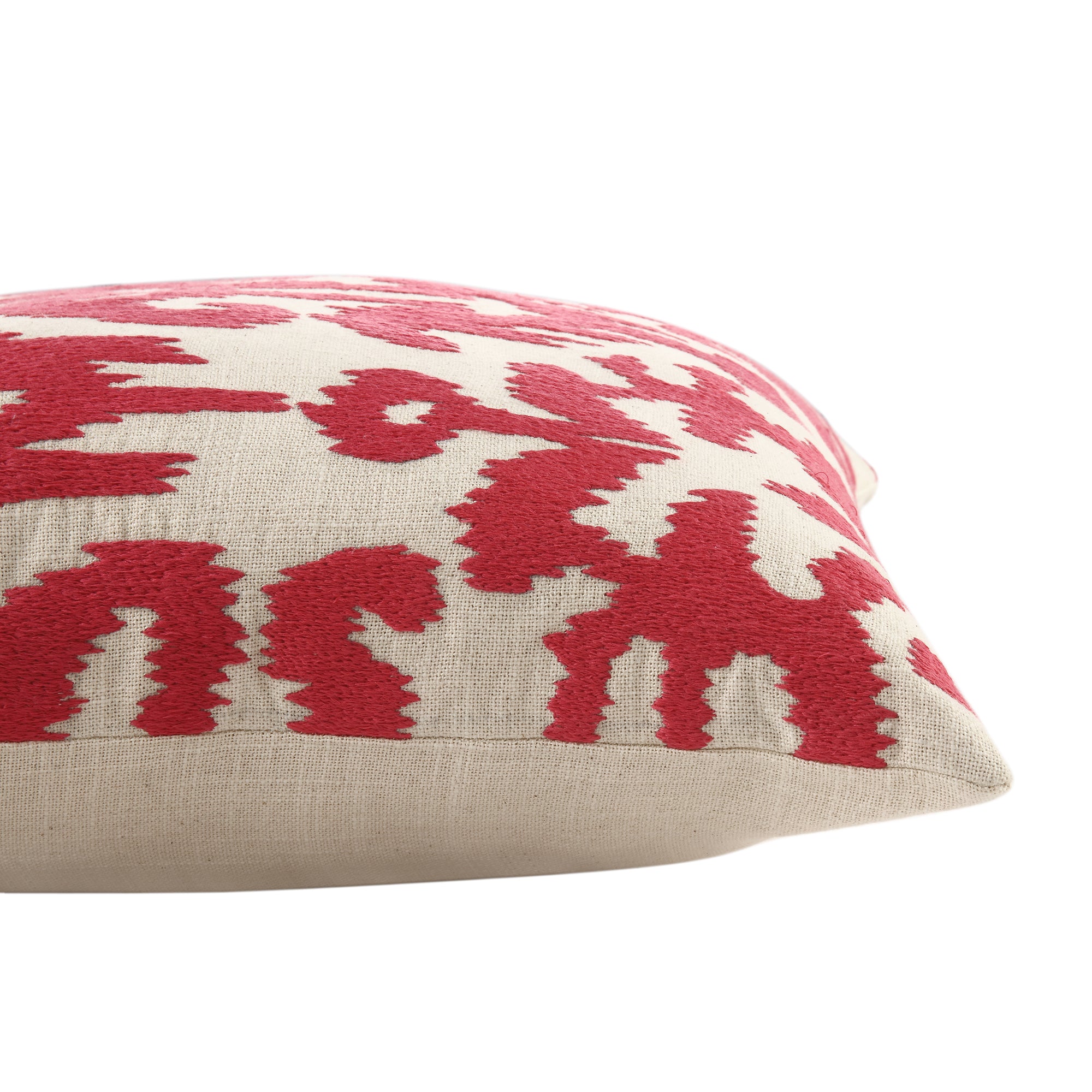 Ikat Collection Fuchsia Hand Embroidered Cushion