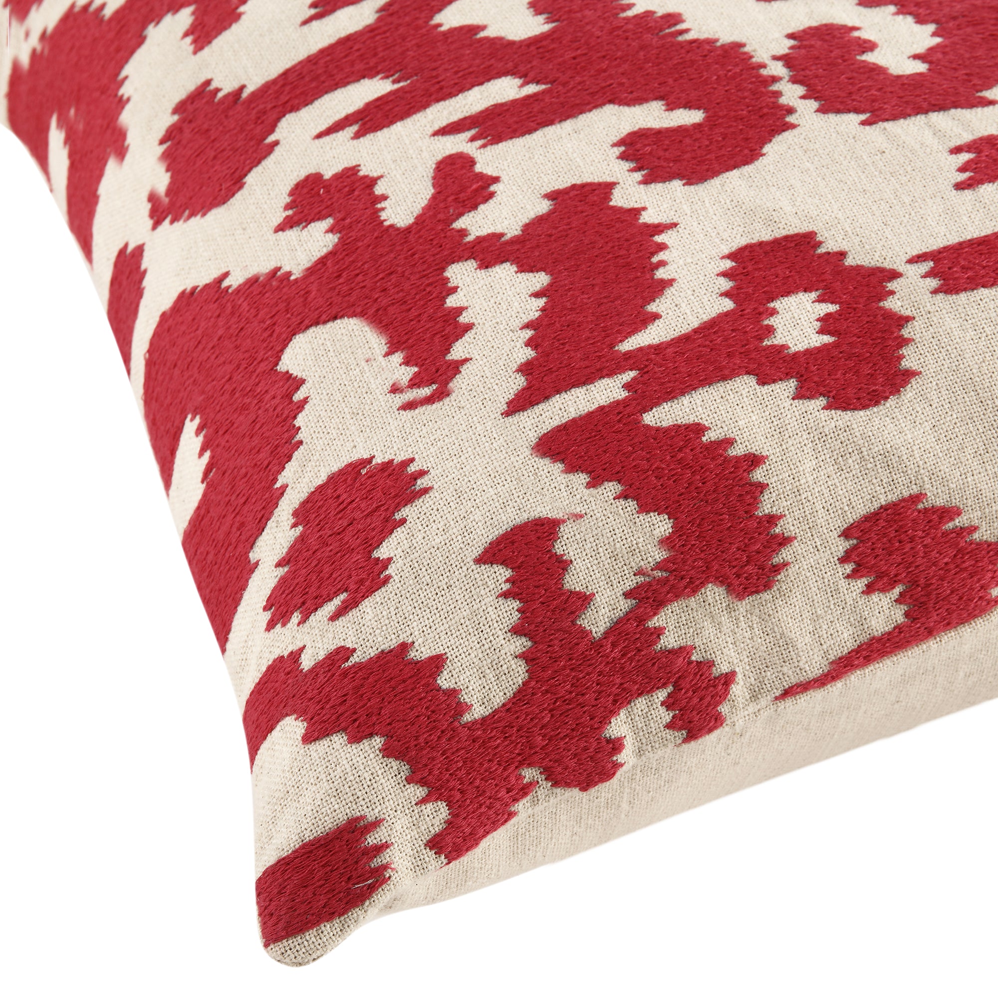 Ikat Collection Fuchsia Hand Embroidered Cushion