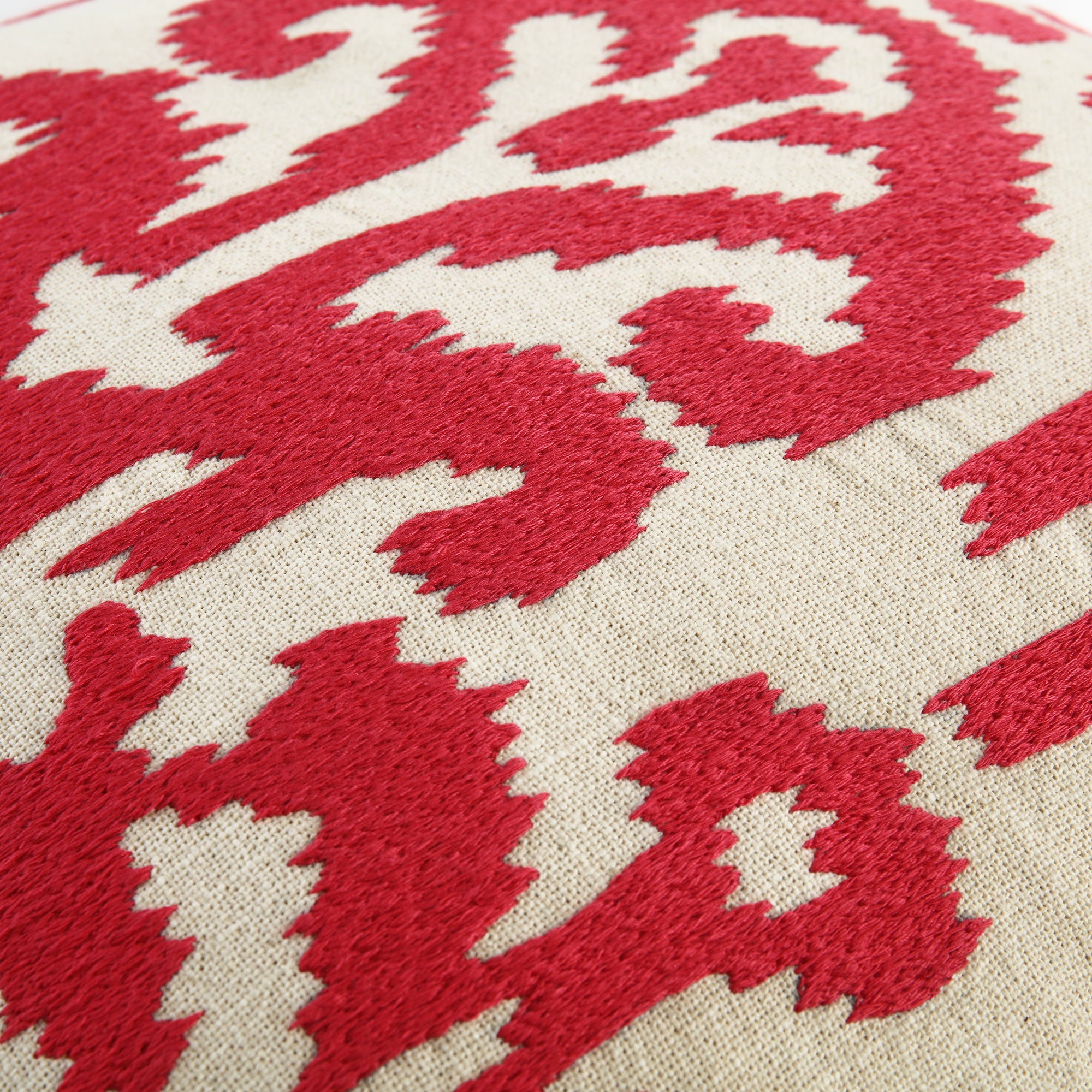 Ikat Collection Fuchsia Hand Embroidered Cushion