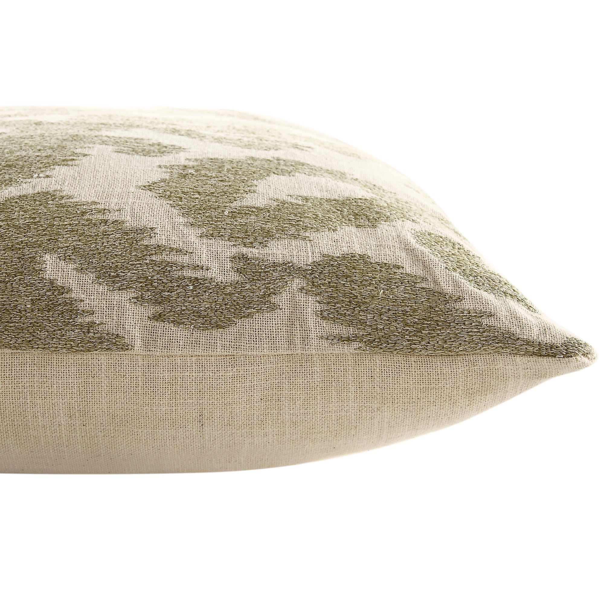 Ikat Collection Sage Green Hand Embroidered Cushion