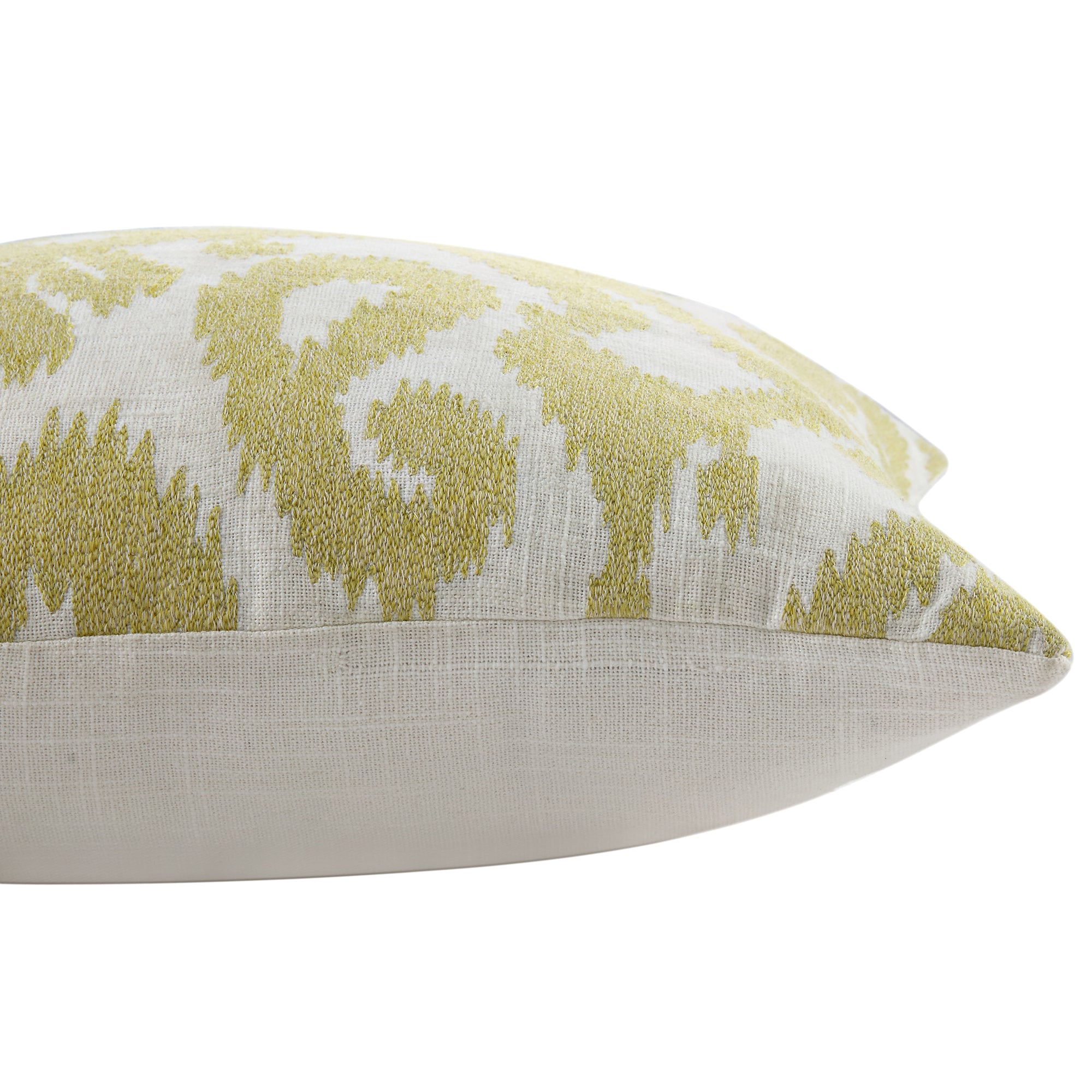 Ikat Collection Corn Yellow Hand Embroidered Cushion