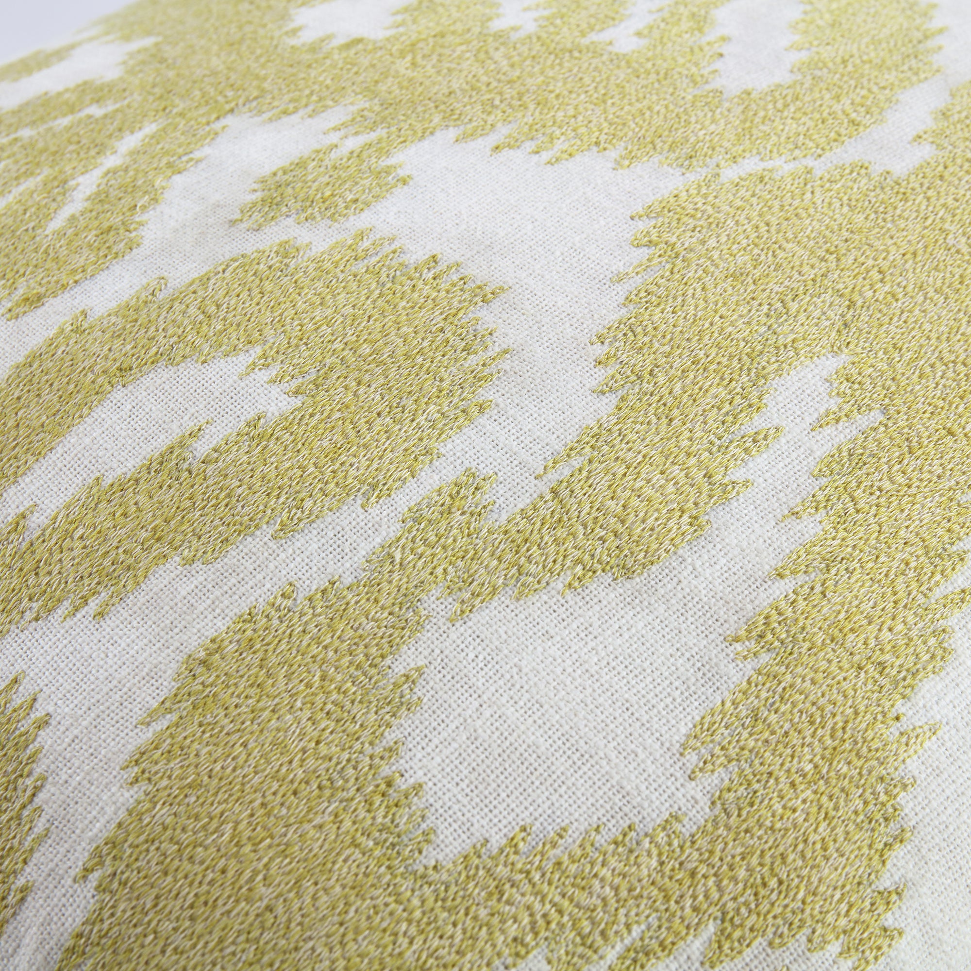 Ikat Collection Corn Yellow Hand Embroidered Cushion