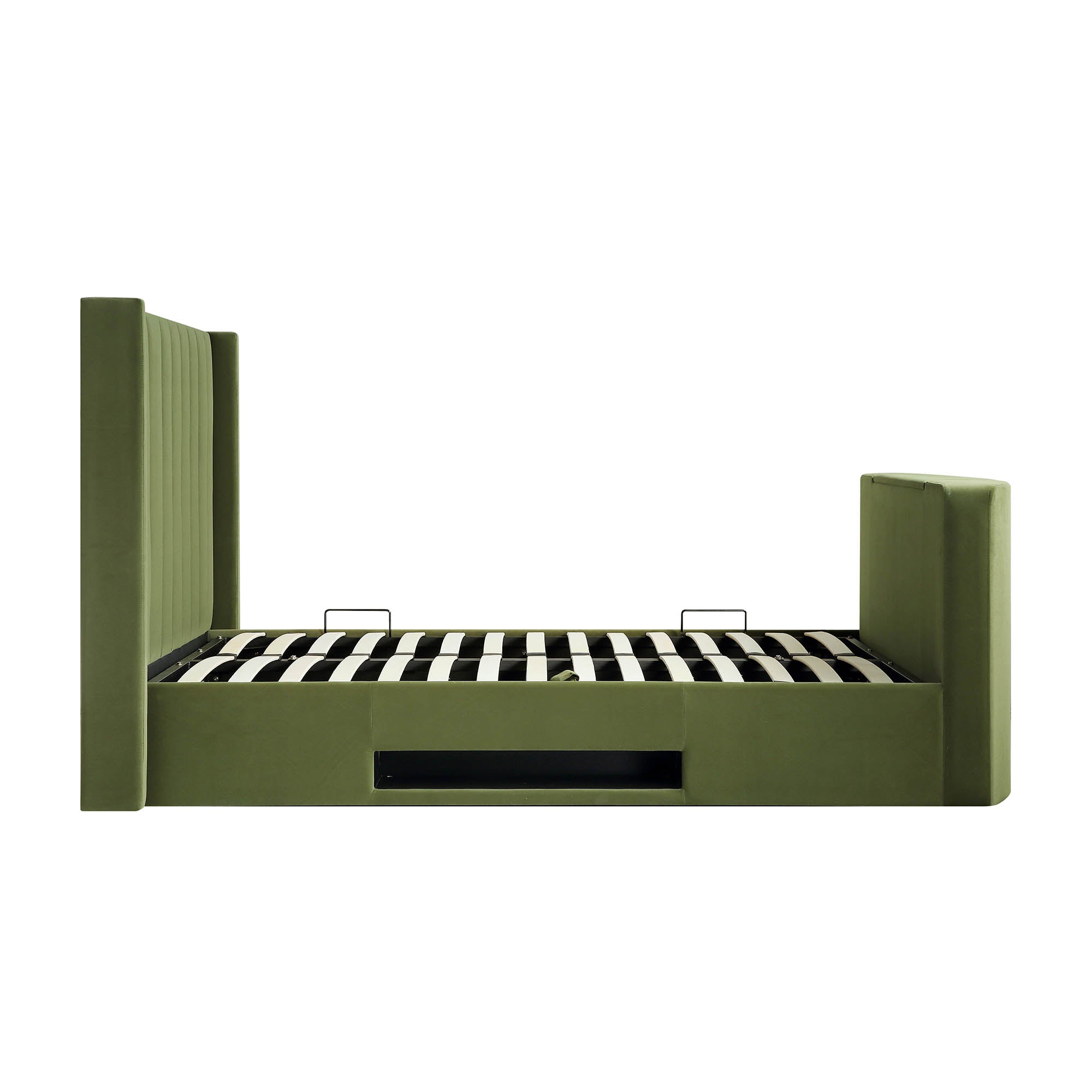 Wilton Moss Green Velvet Ottoman TV Bed