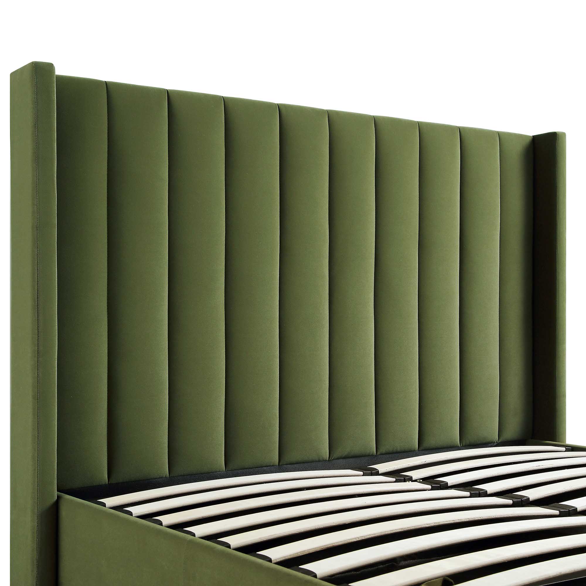 Wilton Moss Green Velvet Ottoman TV Bed