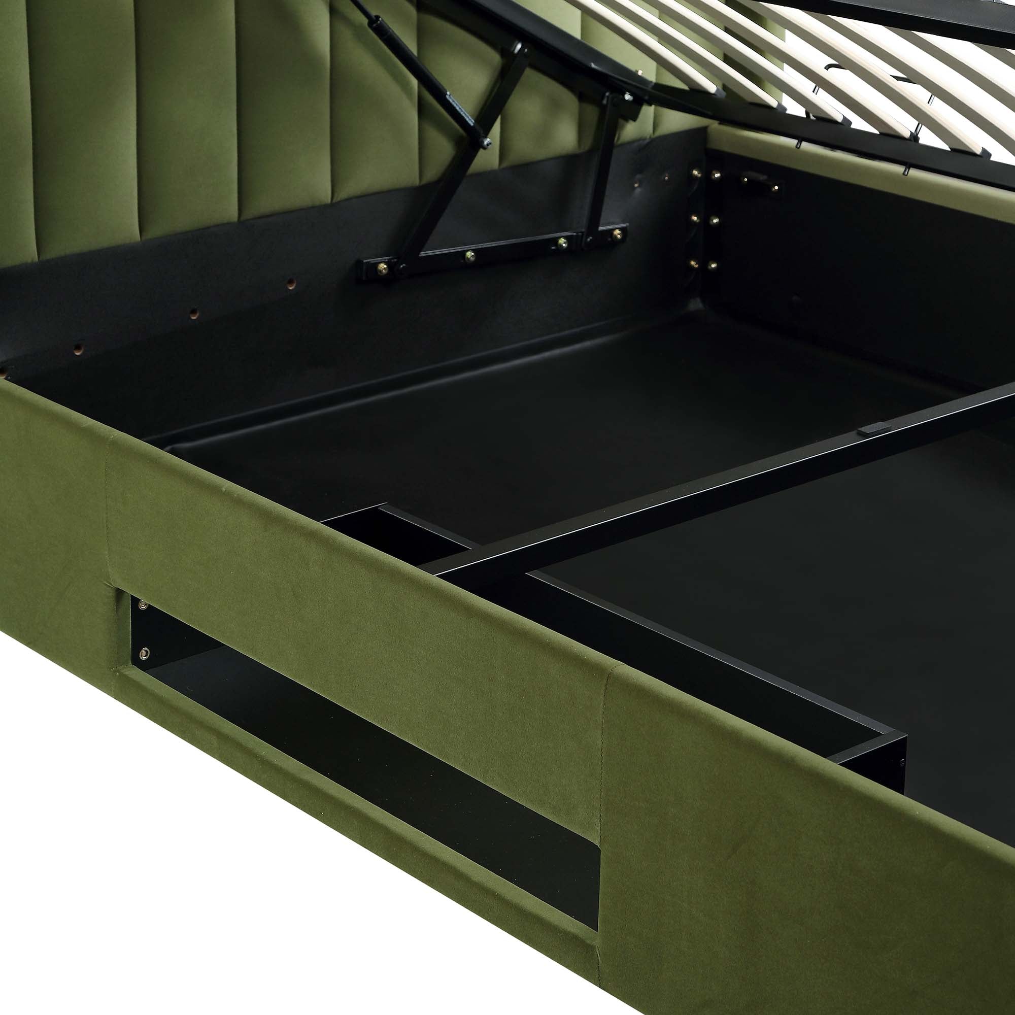 Wilton Moss Green Velvet Ottoman TV Bed