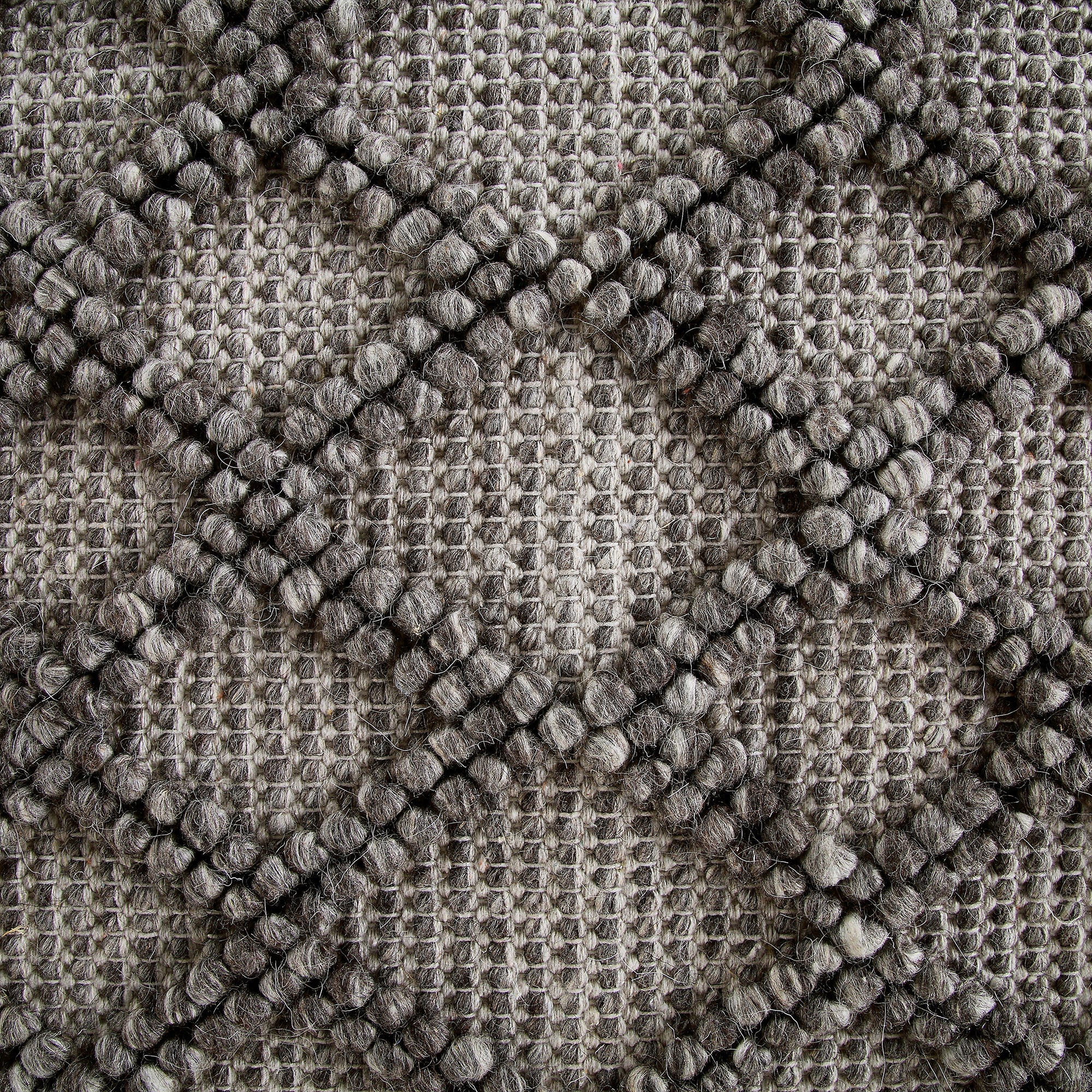 Avanti Hand Woven Warm Grey Diamond Bobble Wool Rug