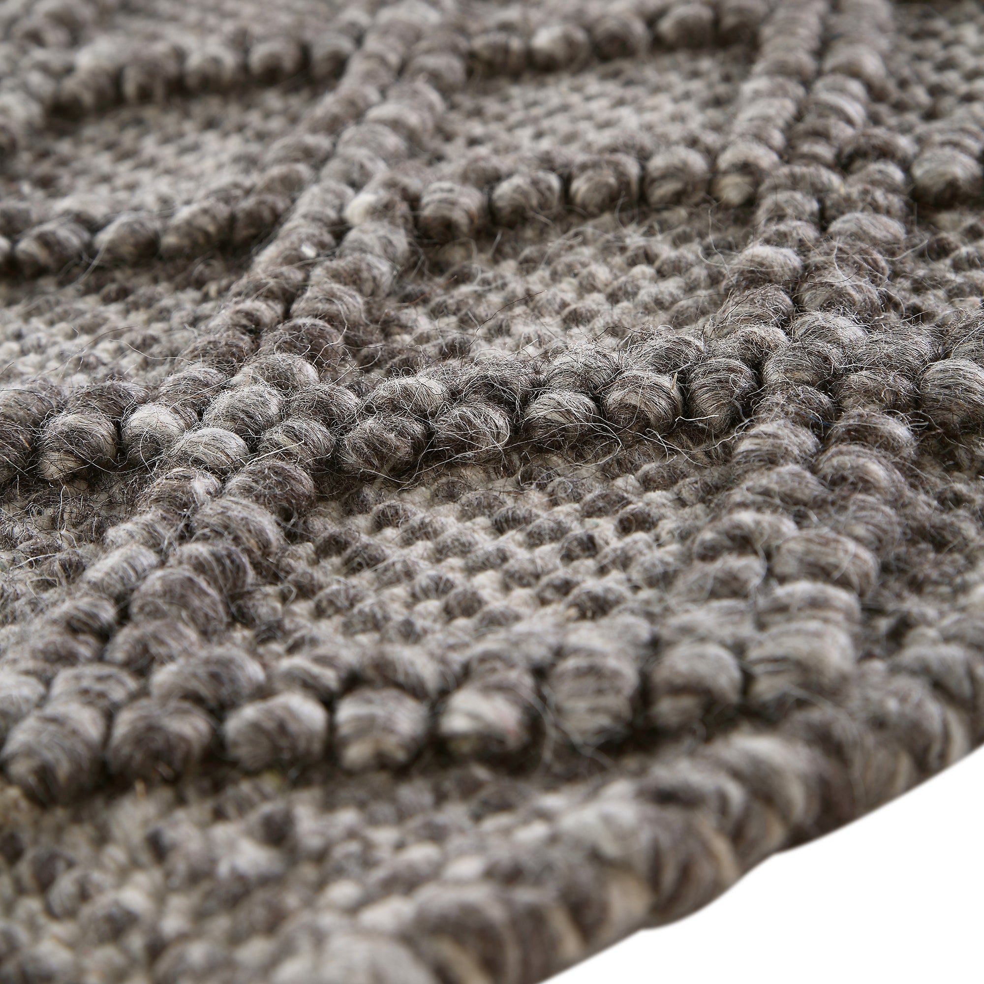 Avanti Hand Woven Warm Grey Diamond Bobble Wool Rug