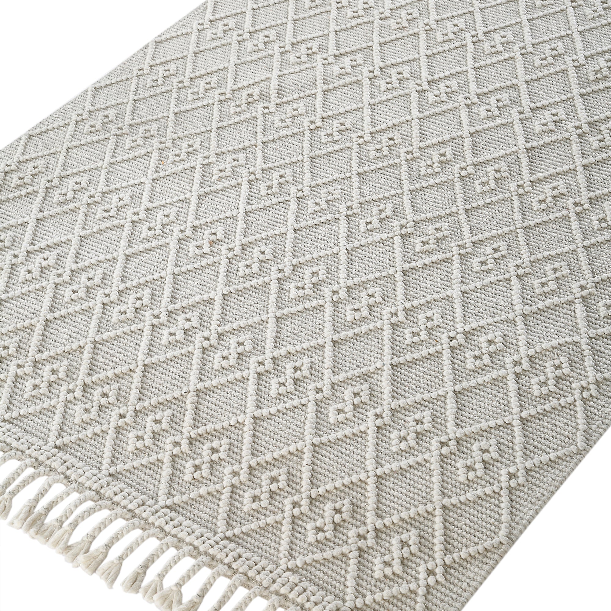 Avanti Hand Woven Cream Bobble Wool Rug