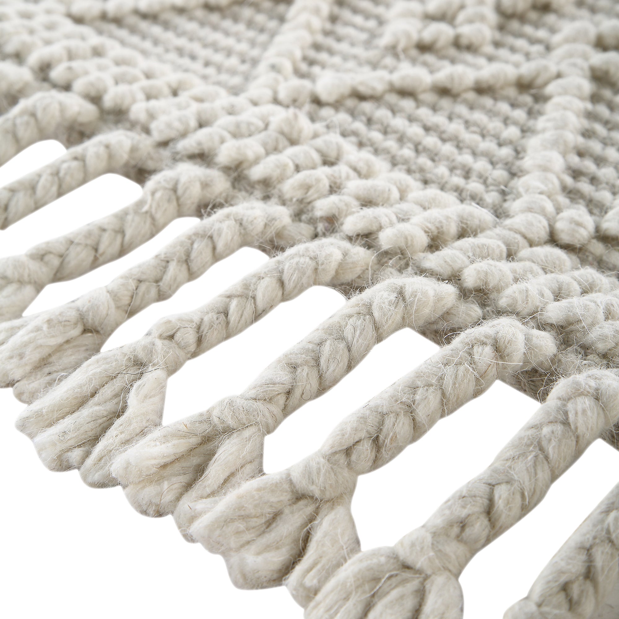 Avanti Hand Woven Cream Bobble Wool Rug