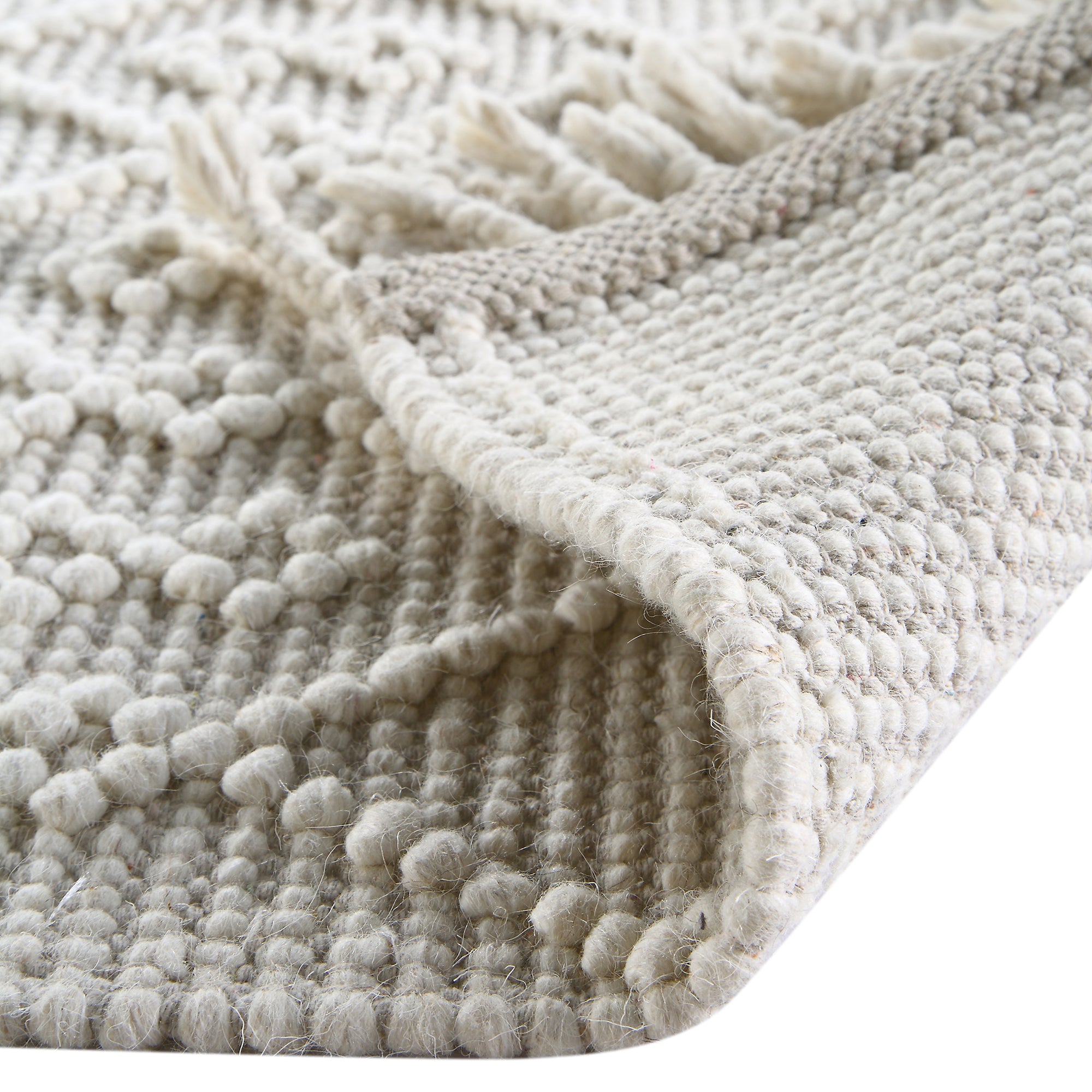 Avanti Hand Woven Cream Bobble Wool Rug