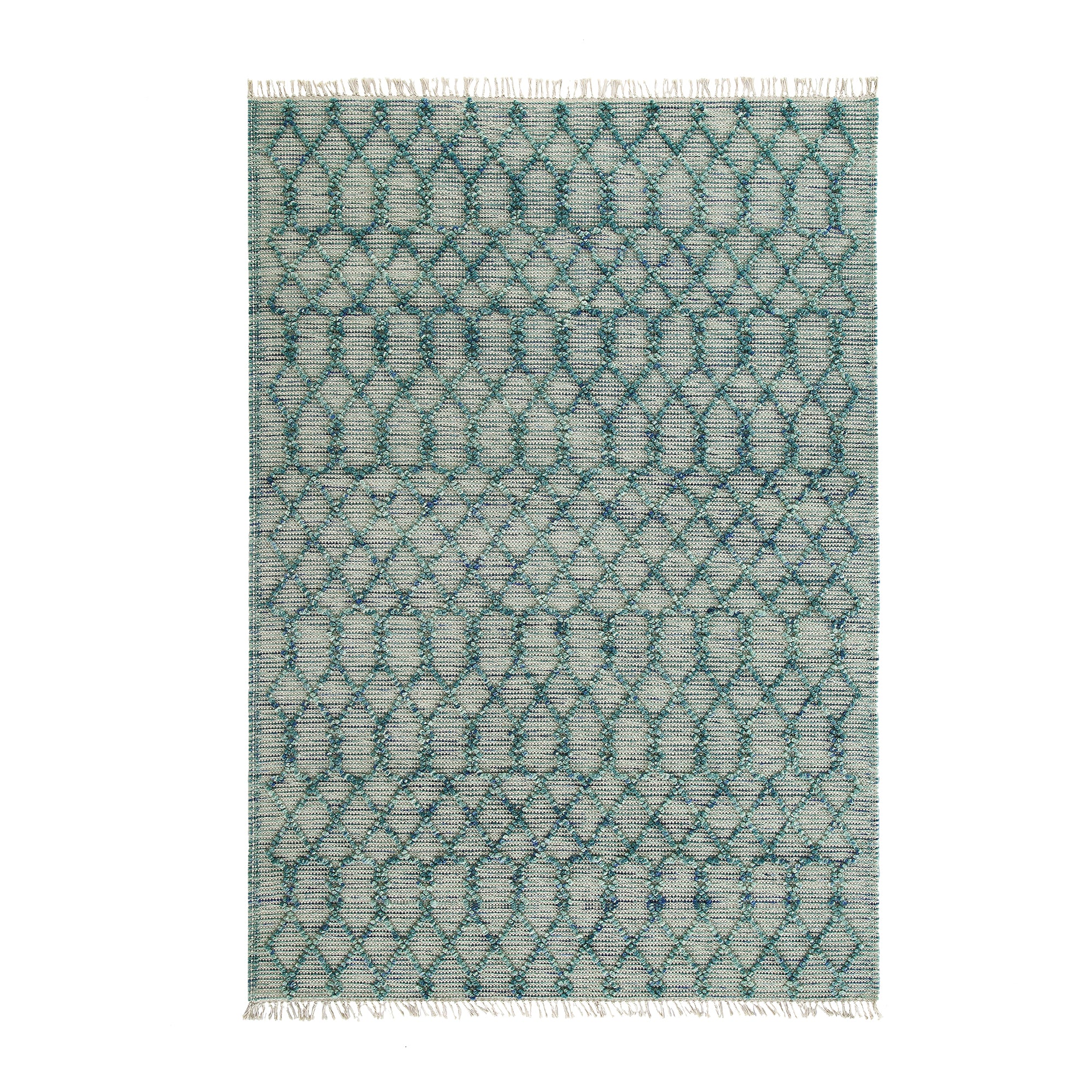 Avanti Handwoven Aquamarine Bobble Wool Rug